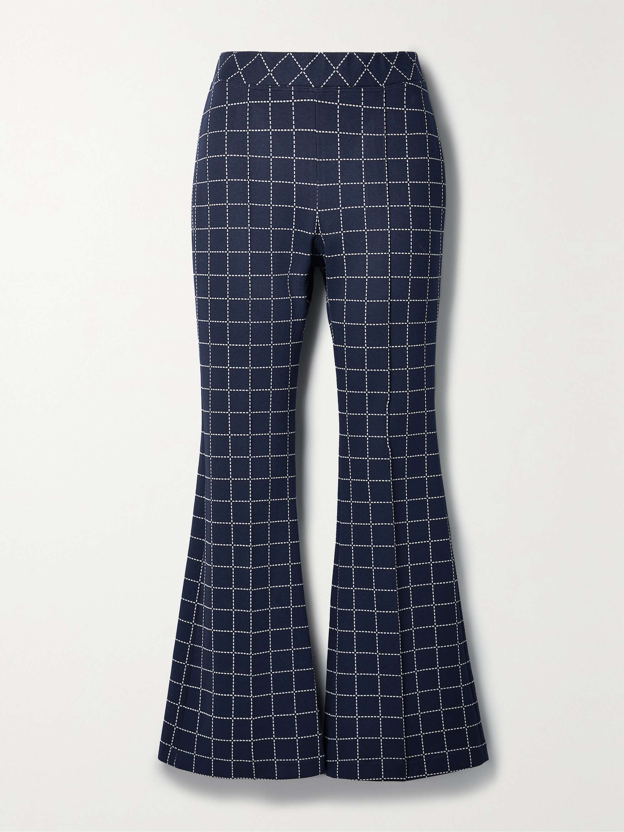 Flared checked hot sale trousers