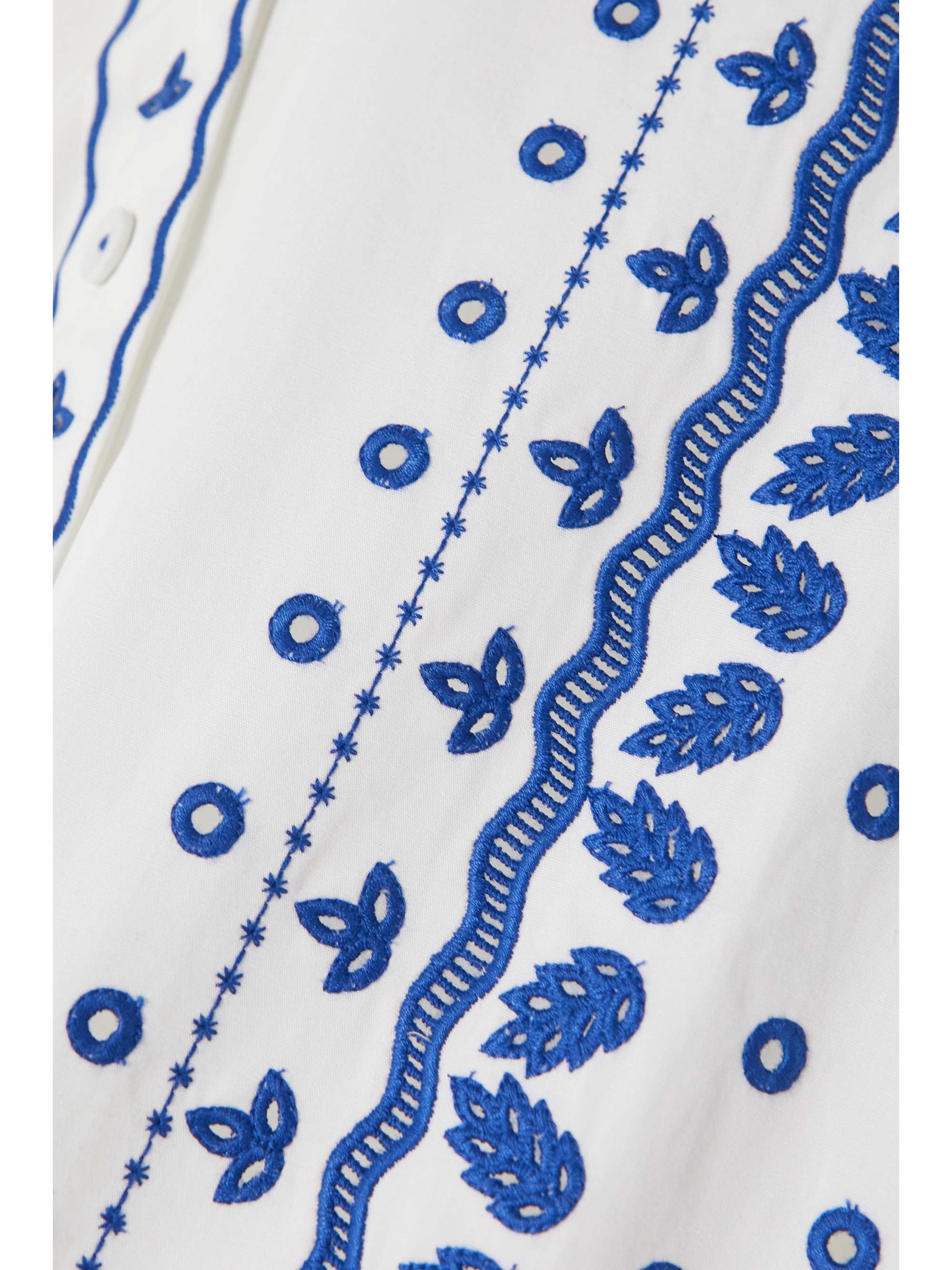 SALONI Dree broderie anglaise cotton-poplin midi dress