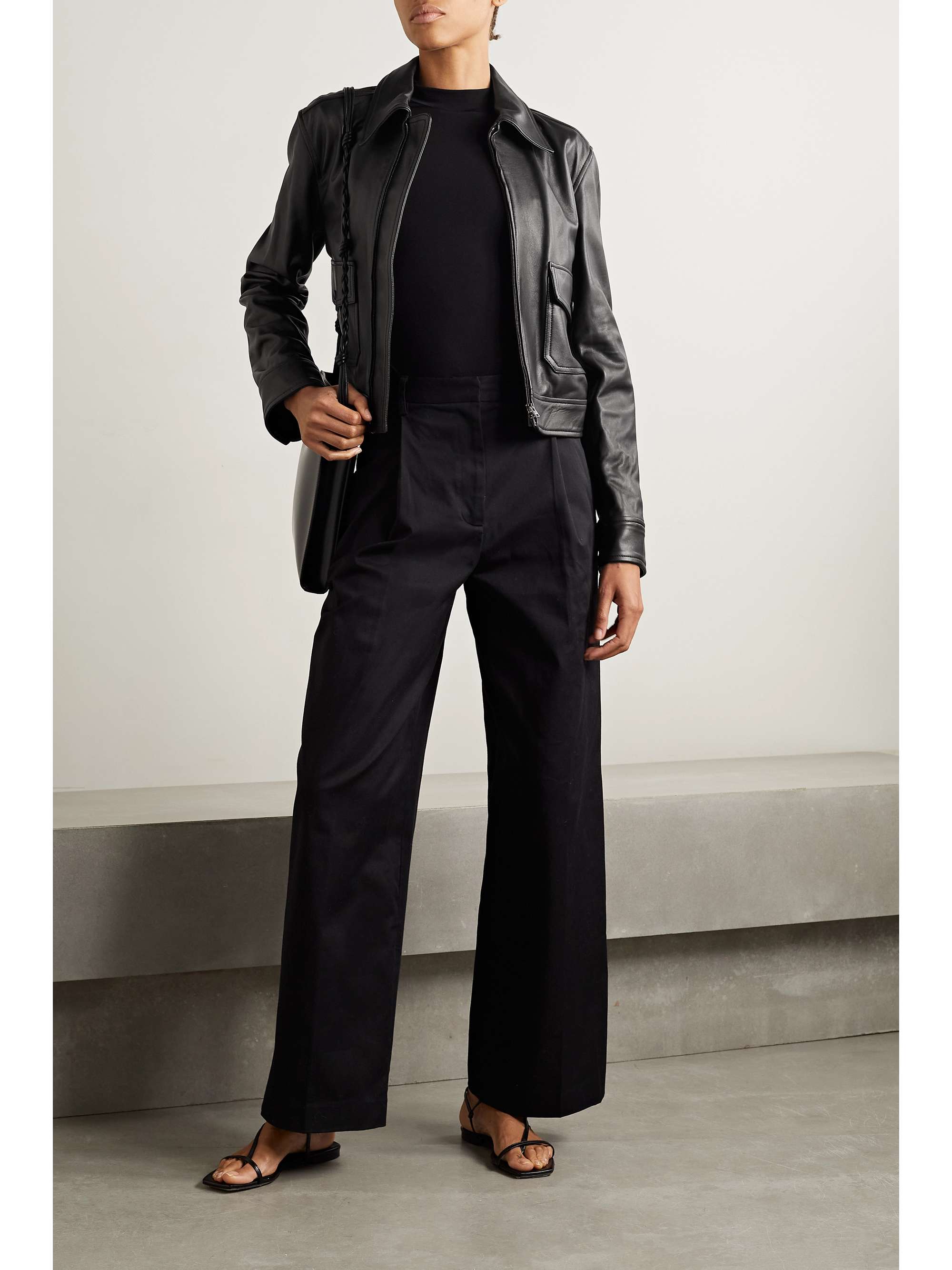 Joanne cropped leather jacket | JOSEPH 