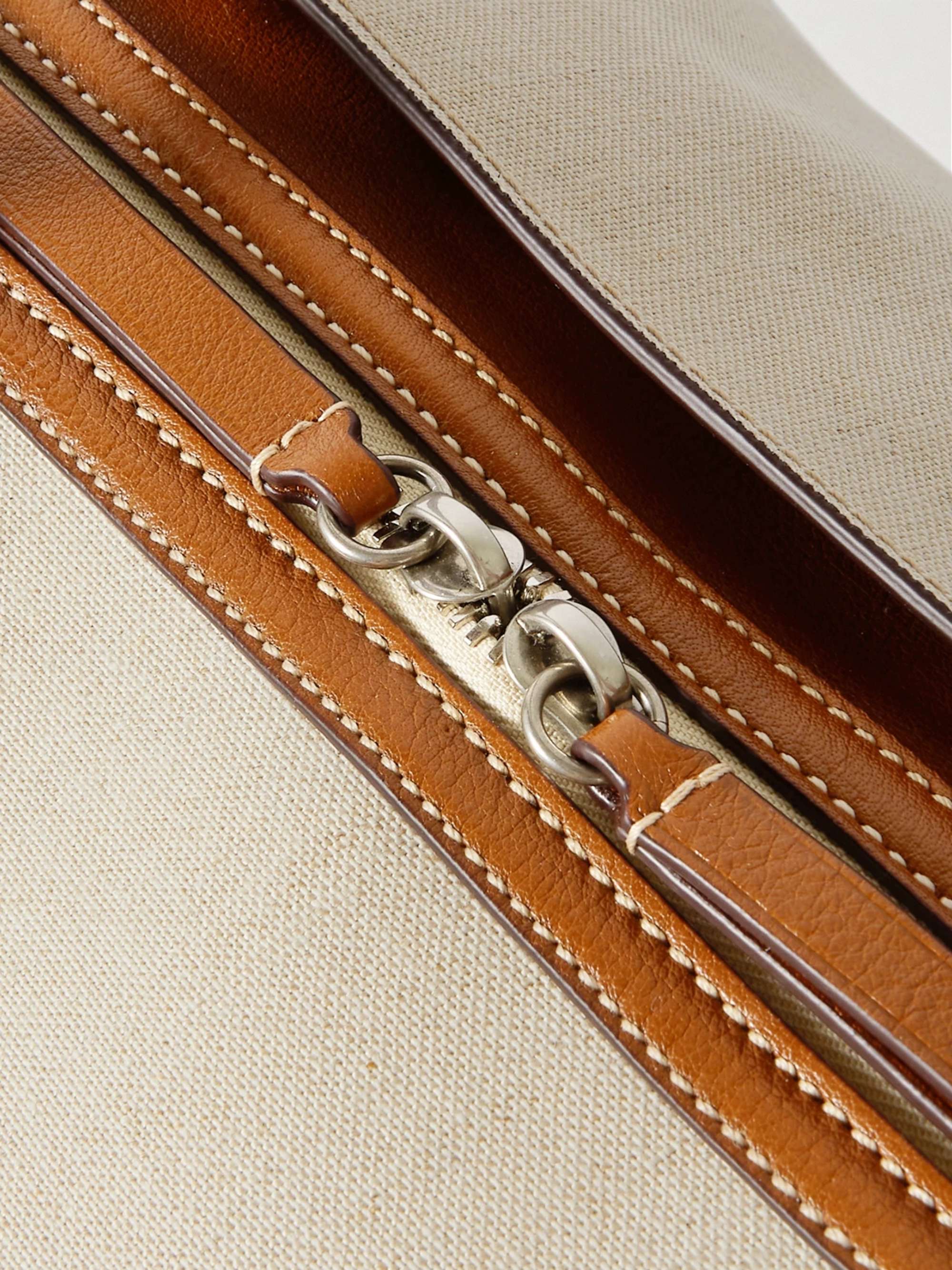 MÉTIER Perriand Weekend leather-trimmed linen-canvas tote