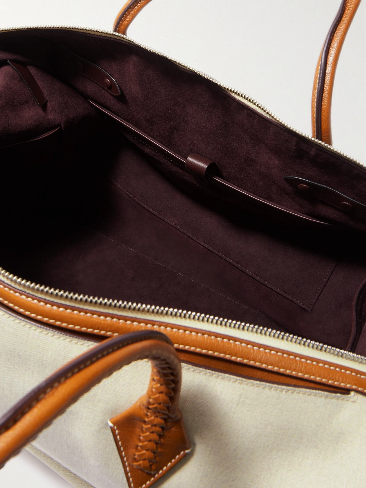 Metier Perriand Weekend Leather-trimmed Linen-canvas Tote In Neutrals