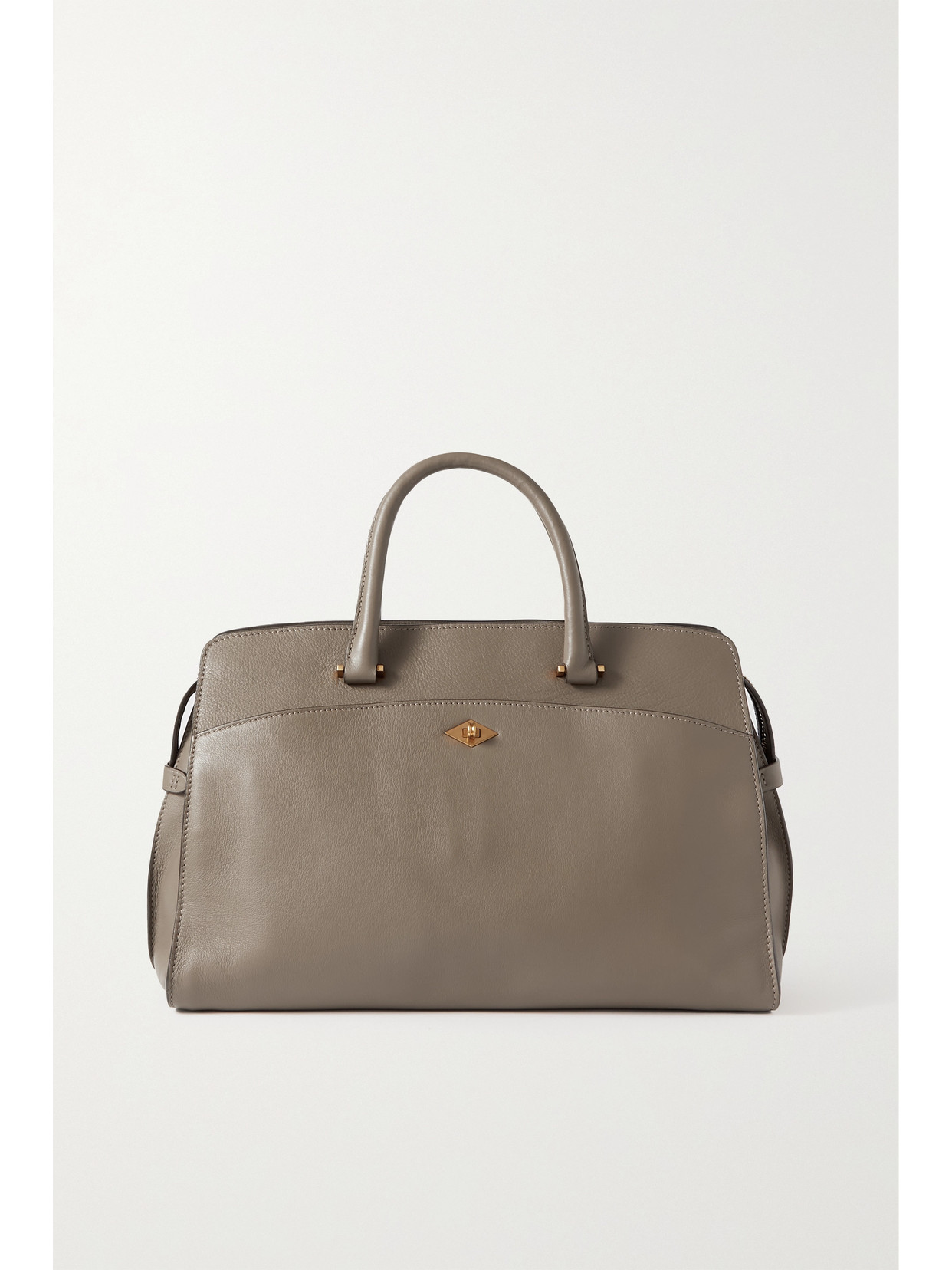 Metier Private Eye Leather Tote In Gray