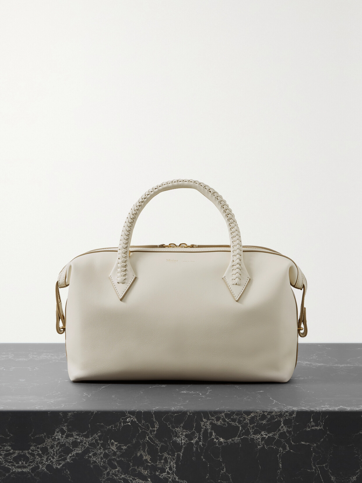 Metier Perriand City Small Leather Tote In Off-white