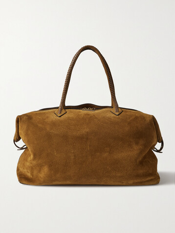 MÉTIER Weekend XL leather-trimmed suede tote