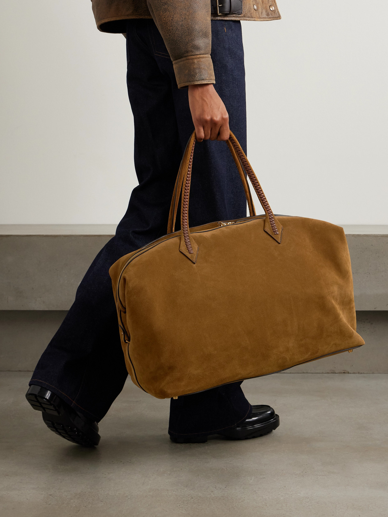 Métier - Weekend XL Leather-Trimmed Suede Tote