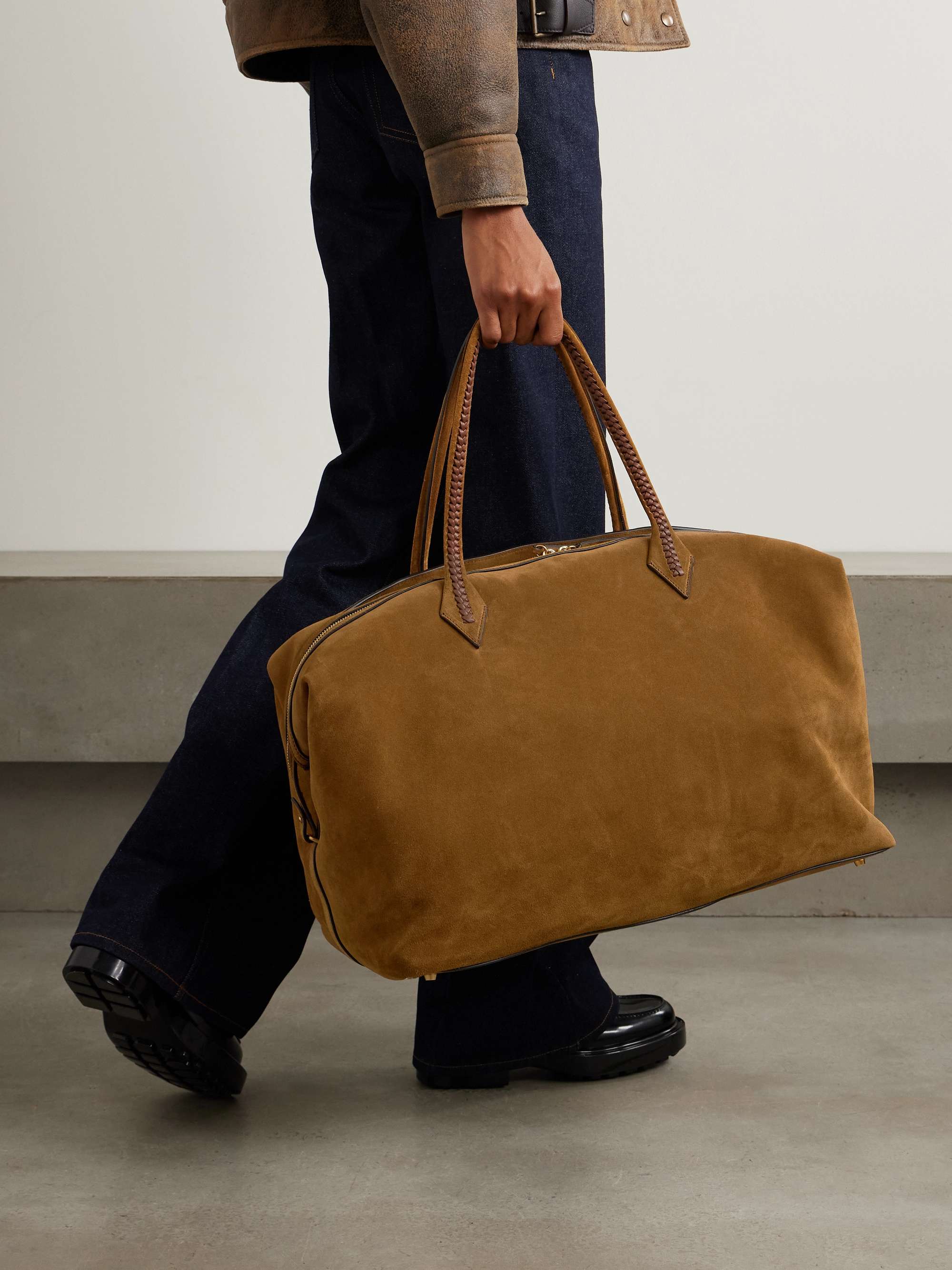 MÉTIER Perriand XL leather-trimmed suede tote