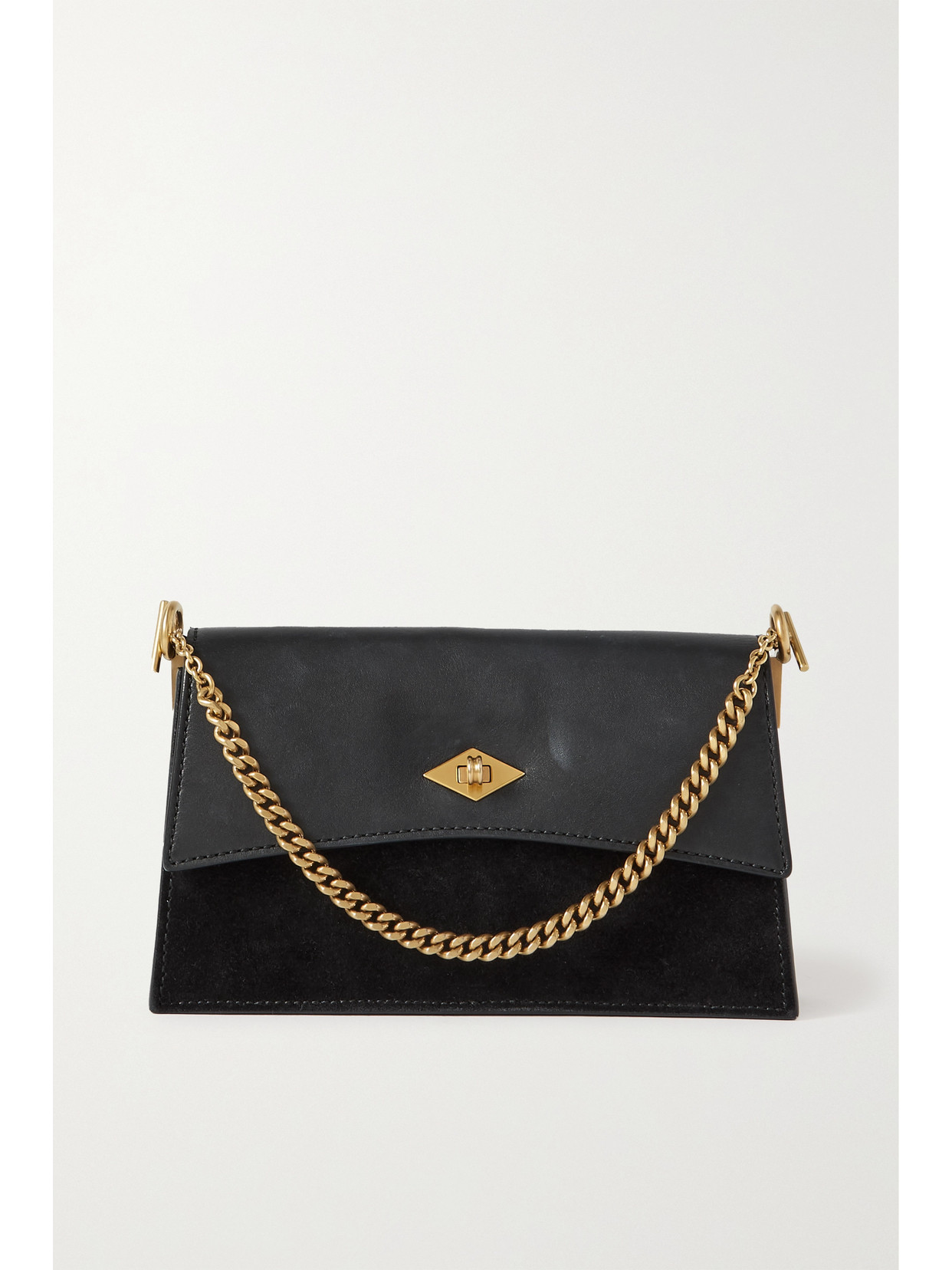 Metier Roma Mini Leather And Suede Shoulder Bag In Black