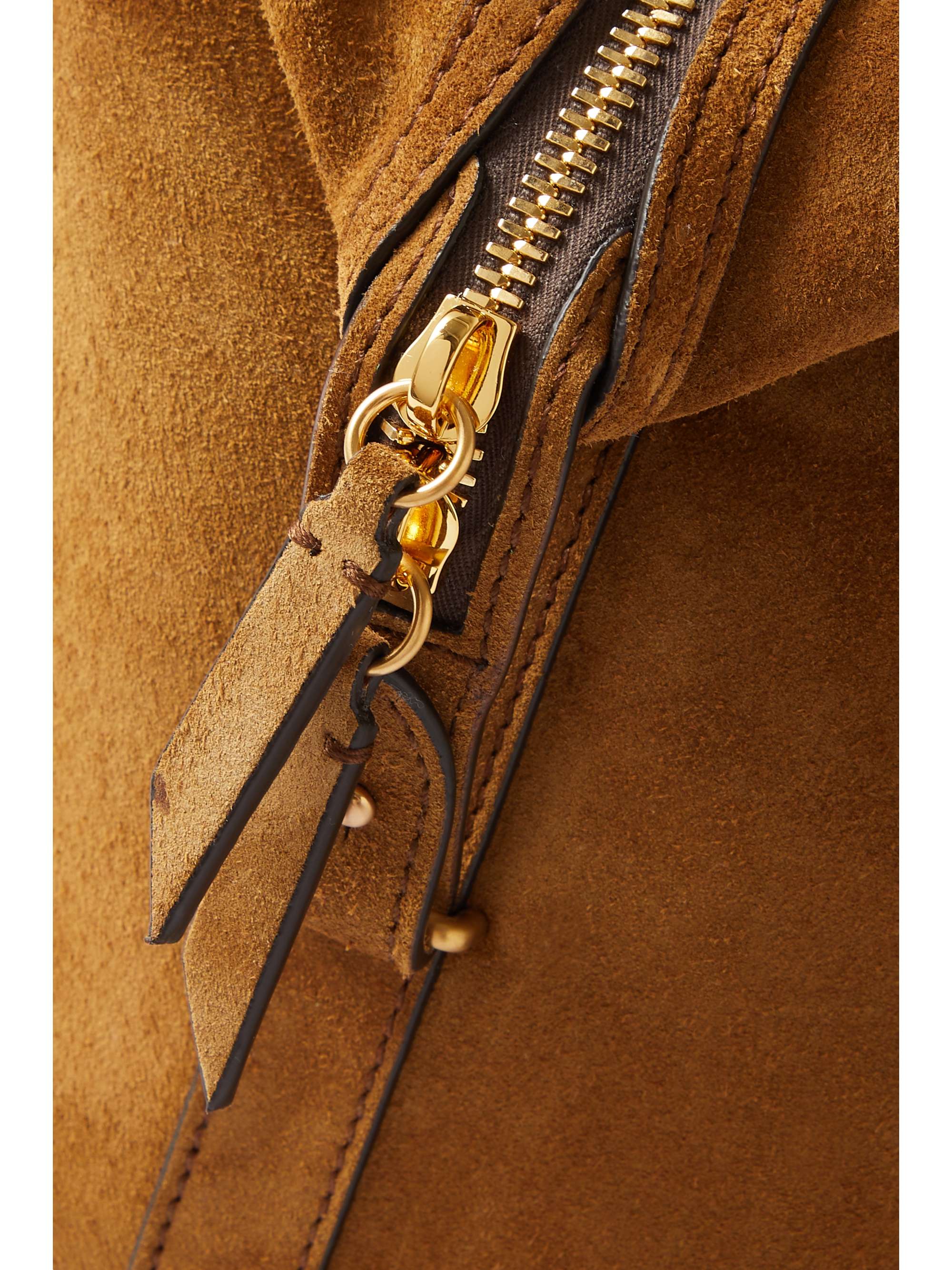 MÉTIER Perriand City medium braided leather-trimmed suede tote