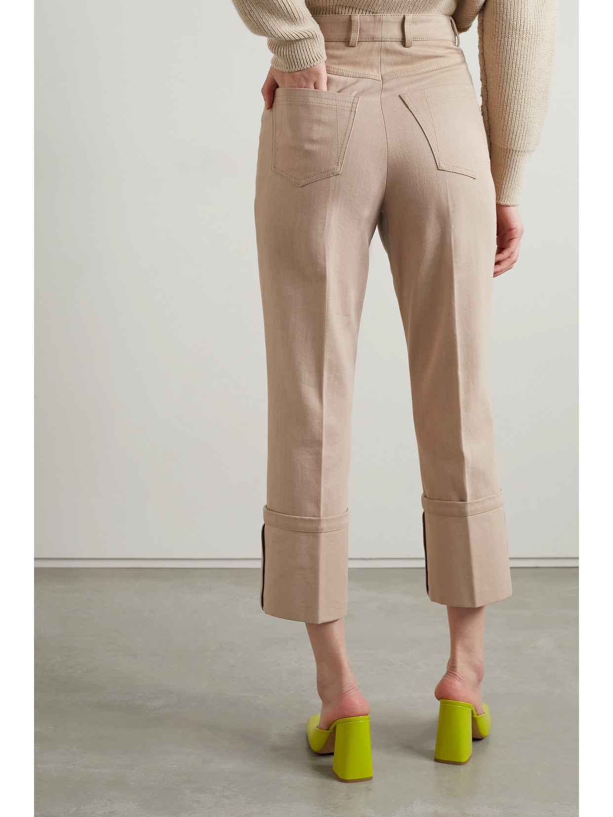 Akris Floyd Cropped Cotton-blend Twill Tapered Pants In Neutrals