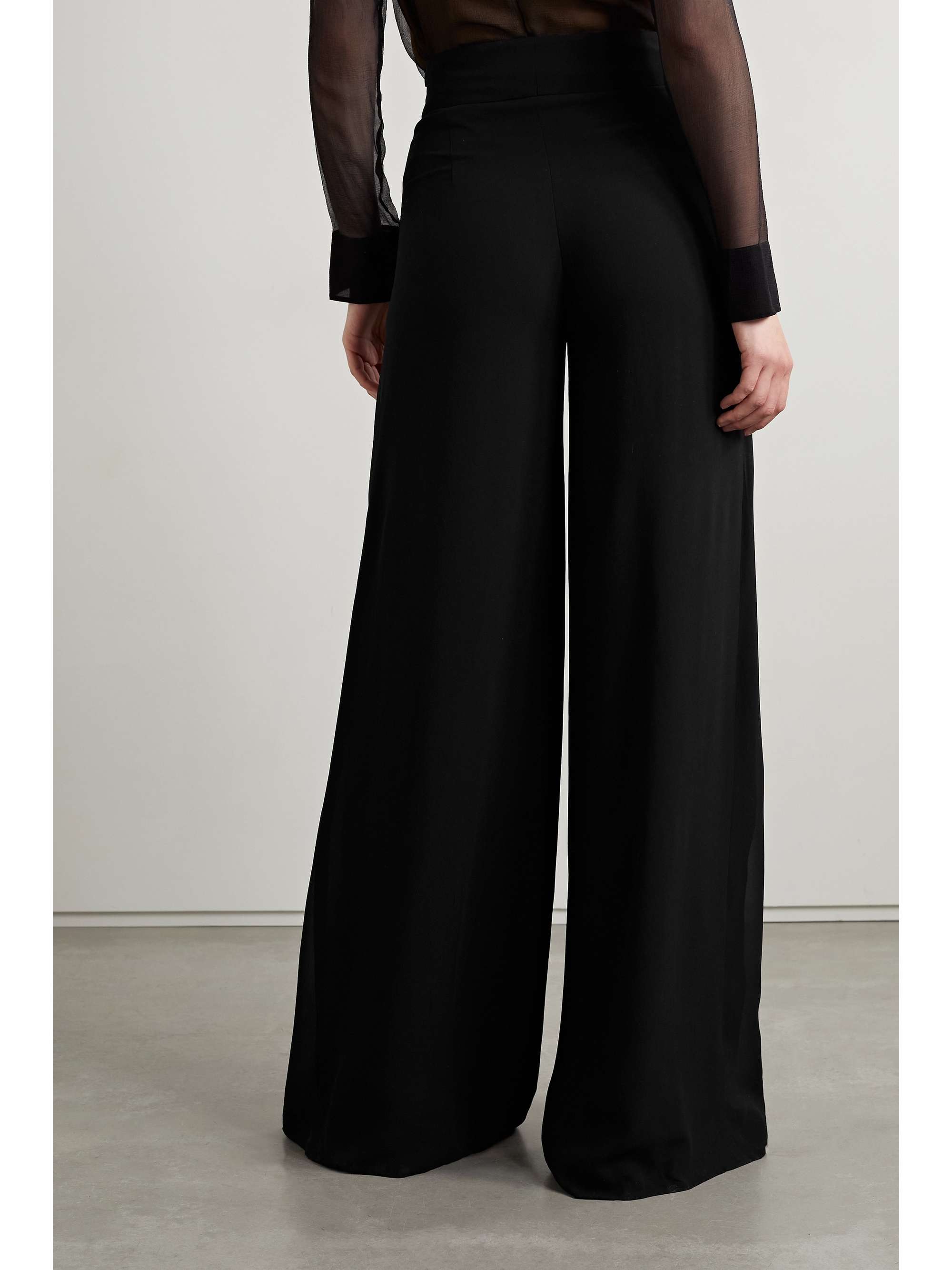 Black Silk-crepe wide-leg pants | AKRIS 