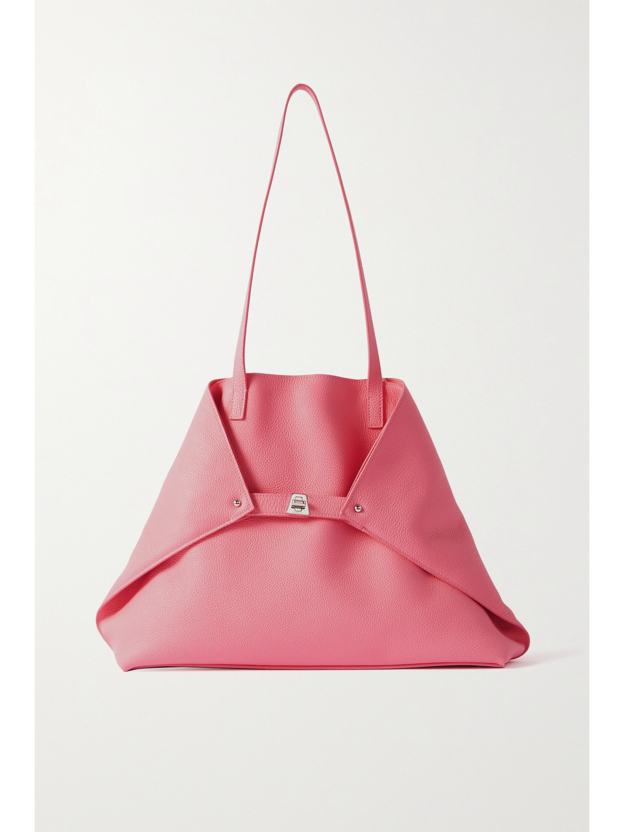 Akris Ai Medium Textured-leather Tote In Pink