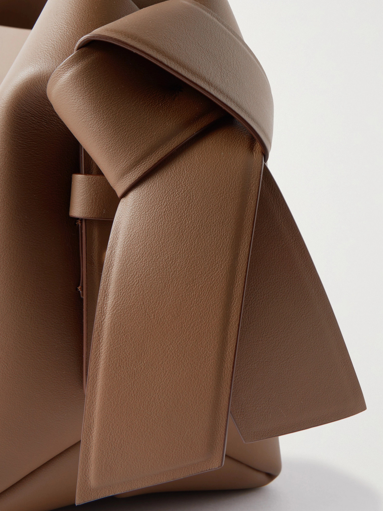 Acne Studios Musubi Mini Knotted Leather Shoulder Bag In Brown