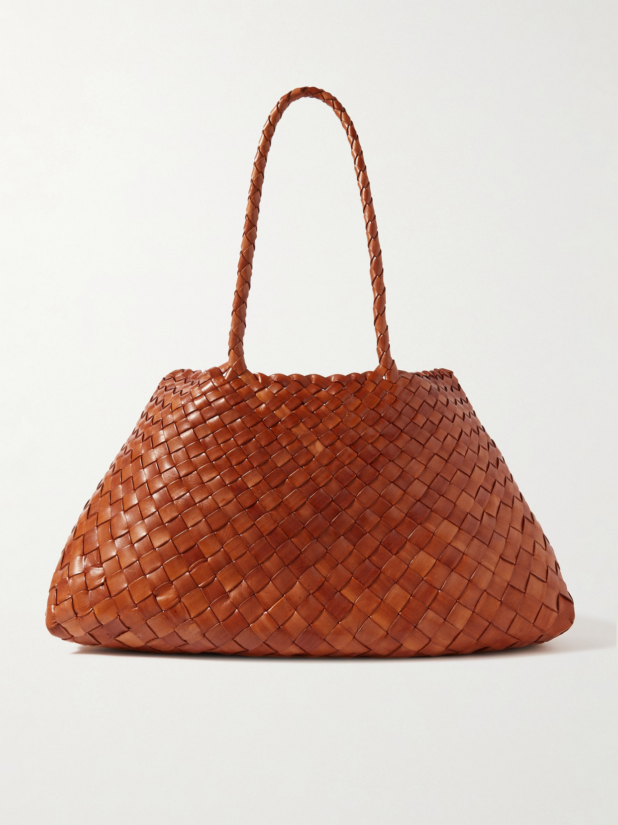 Dragon Diffusion Santa Croce Woven Leather Tote Bag In Brown