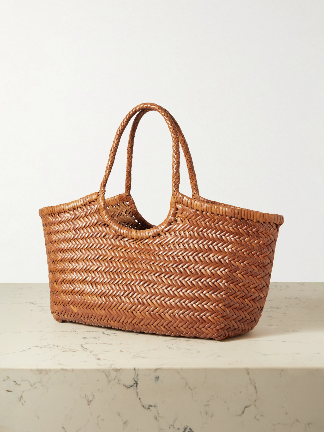 Nantucket Large Woven Leather Tote