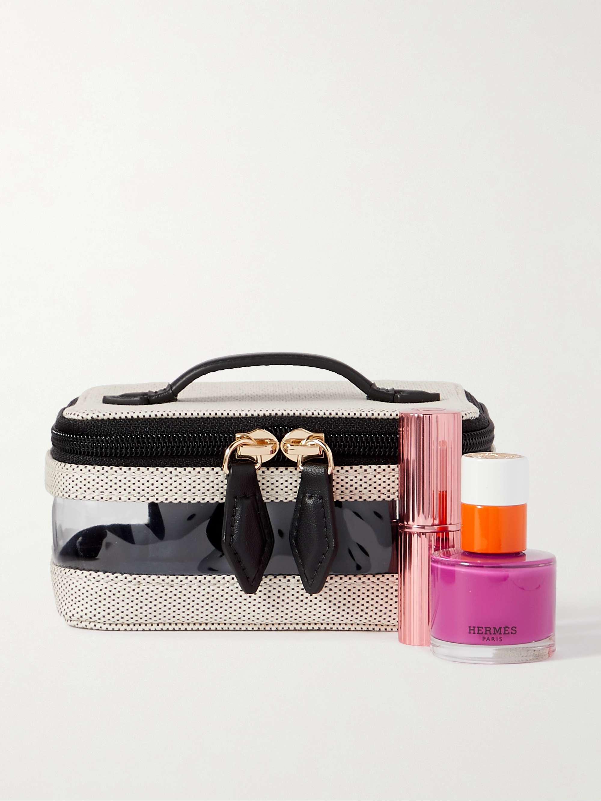 PARAVEL Trousse à maquillage en toile de nylon à finitions en caoutchouc et en cuir synthétique Mini Cabana See-All