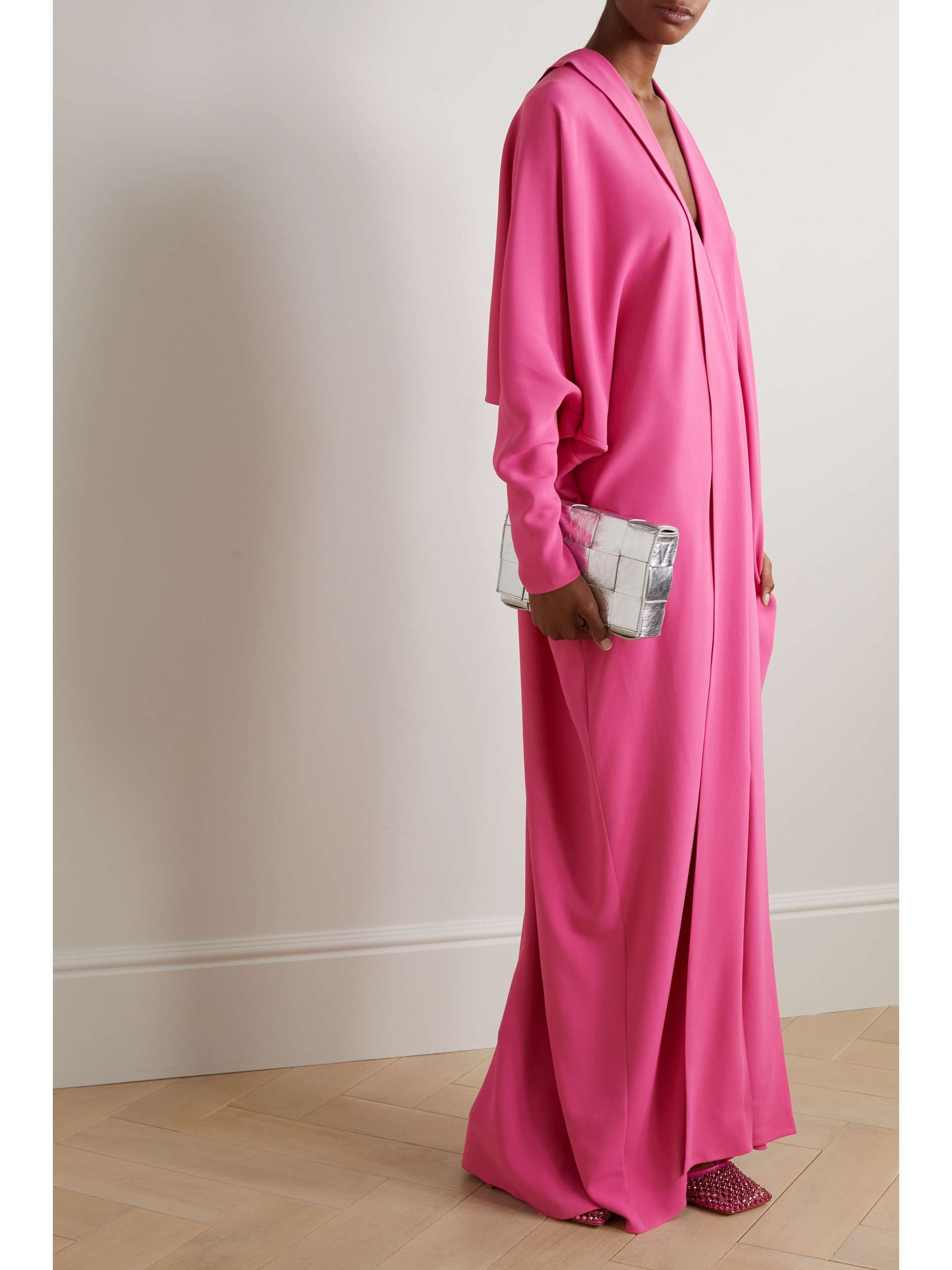 LANVIN 垂坠绉纱长罩衫裙