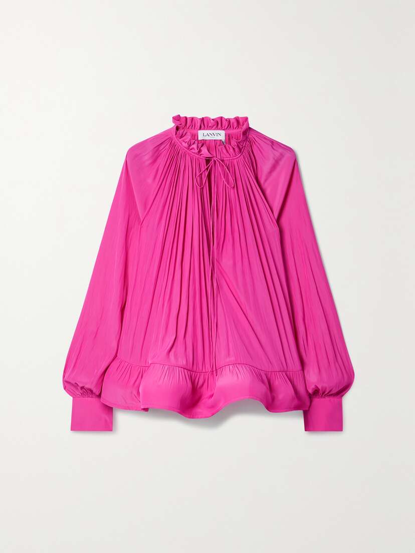 Lanvin Ruffled Gathered Voile Blouse