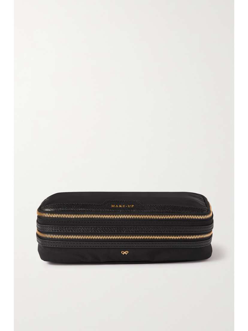 Anya Hindmarch + Net Sustain Make Up Textured Leather-trimmed Econyl Cosmetics Case