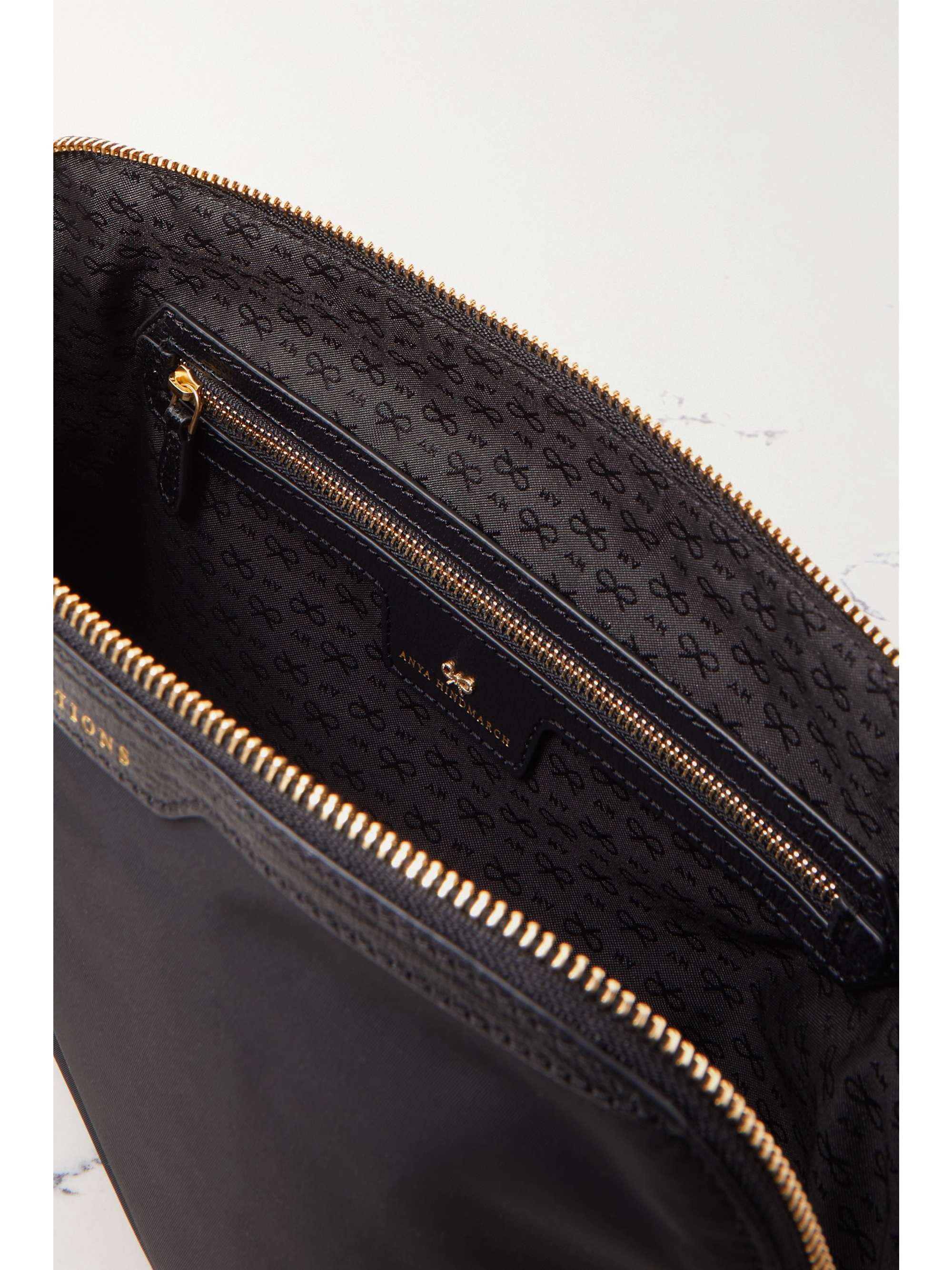 ANYA HINDMARCH + NET SUSTAIN Lotions and Potions leather-trimmed ECONYL cosmetics case