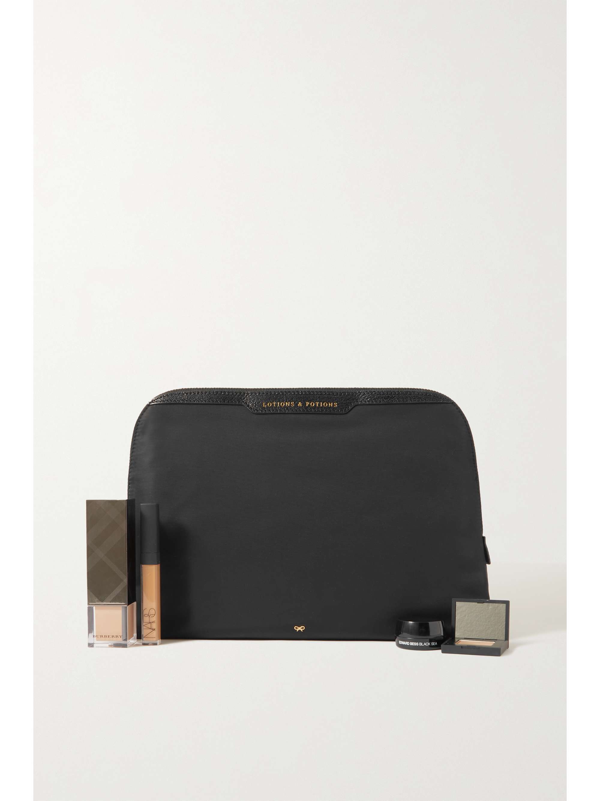 ANYA HINDMARCH + NET SUSTAIN Lotions and Potions leather-trimmed ECONYL cosmetics case