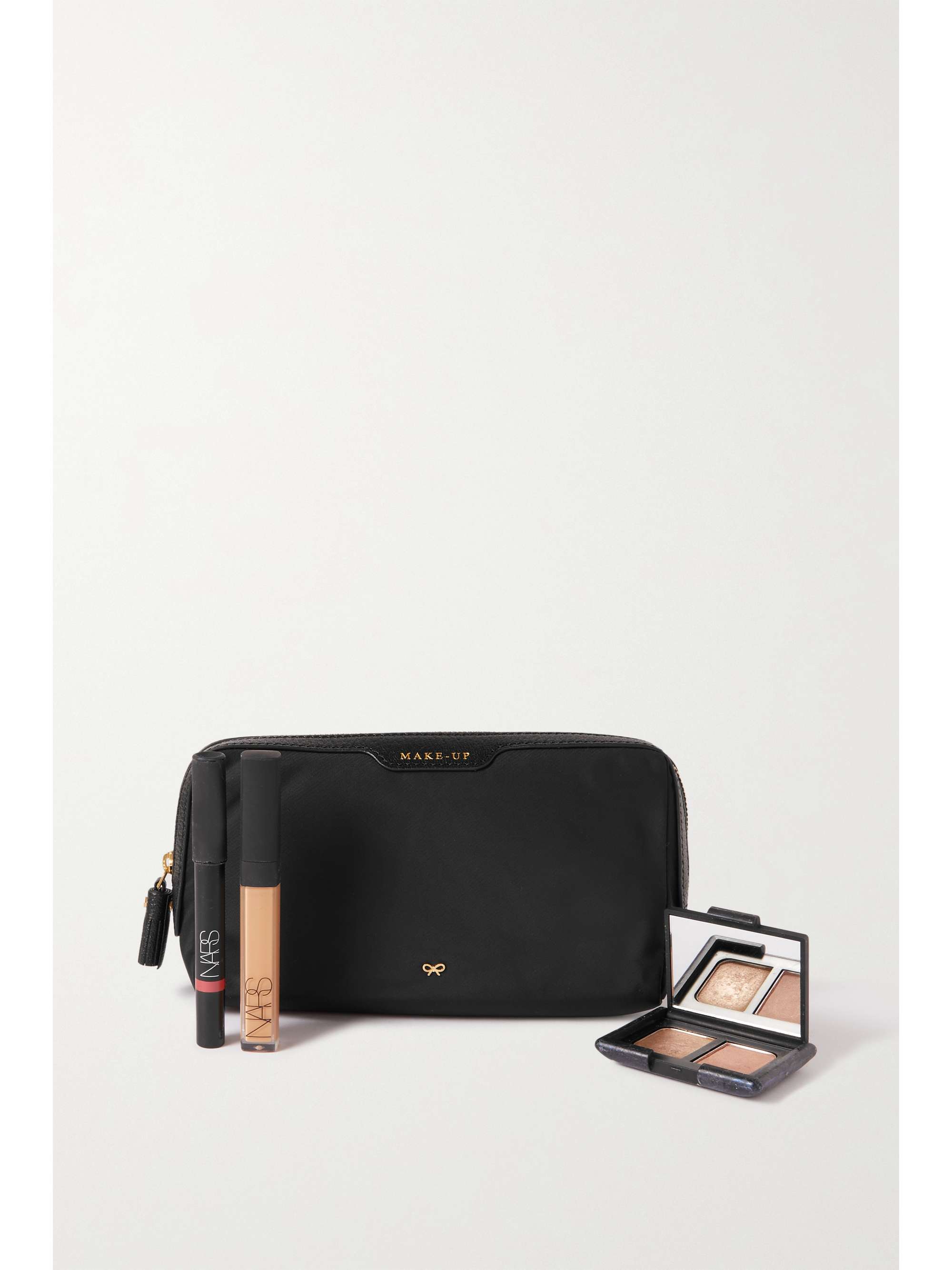 ANYA HINDMARCH Make Up small leather-trimmed shell cosmetics case