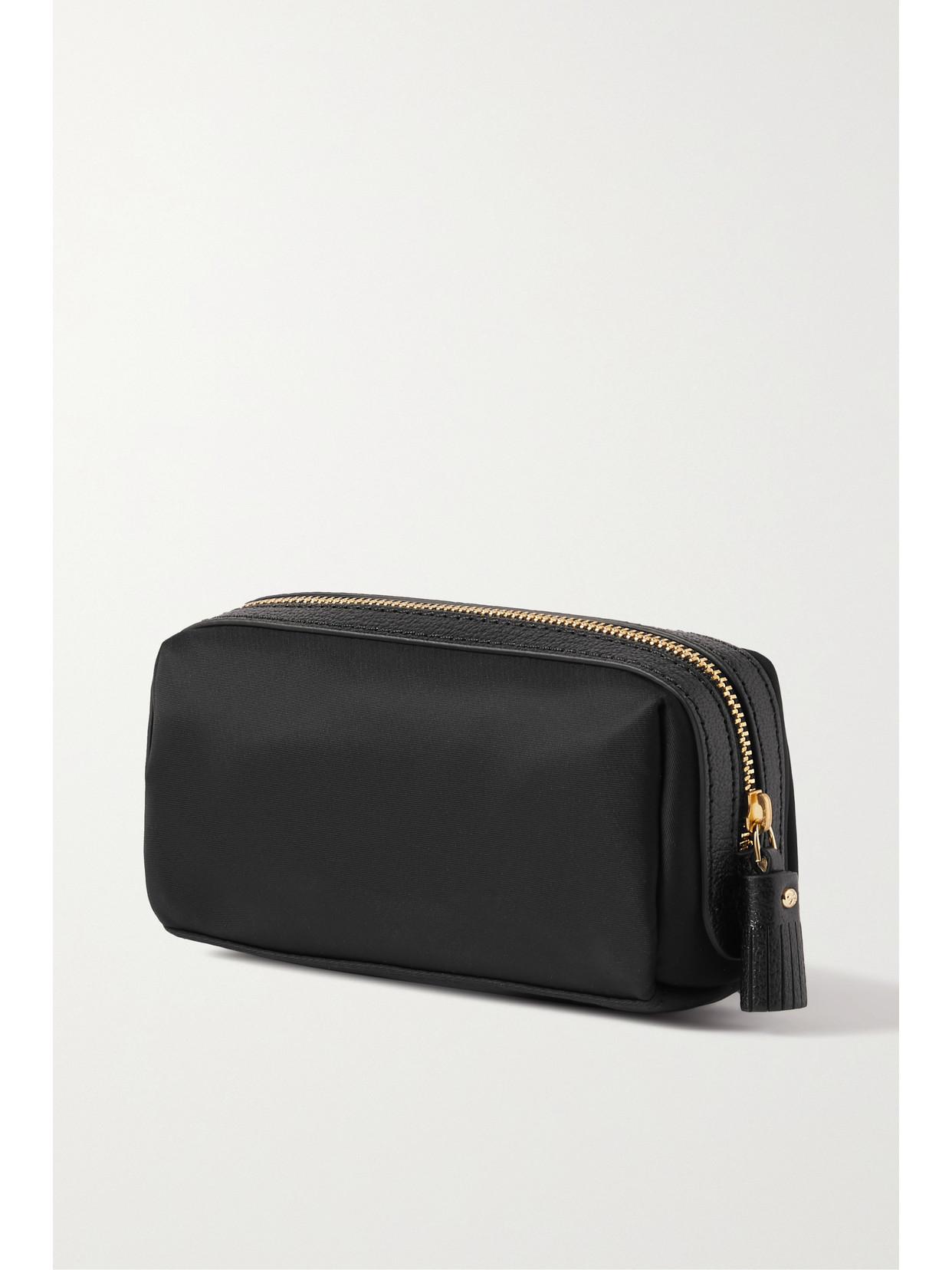 ANYA HINDMARCH + NET SUSTAIN GIRLIE STUFF TEXTURED LEATHER-TRIMMED ECONYL COSMETICS CASE 