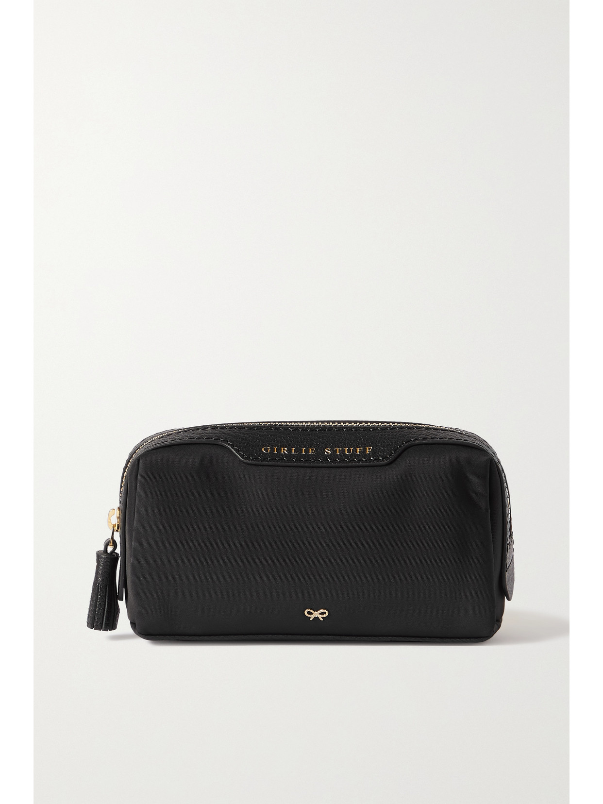 Anya Hindmarch - + Net Sustain Girlie Stuff Textured Leather-trimmed Econyl Cosmetics Case - Black