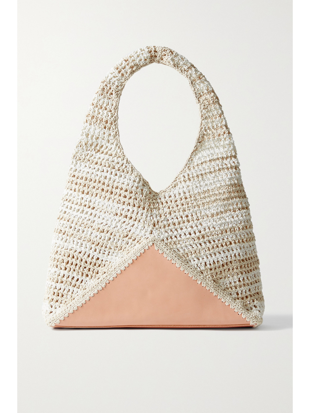 Hipissa Leather-trimmed Crocheted Cotton Tote