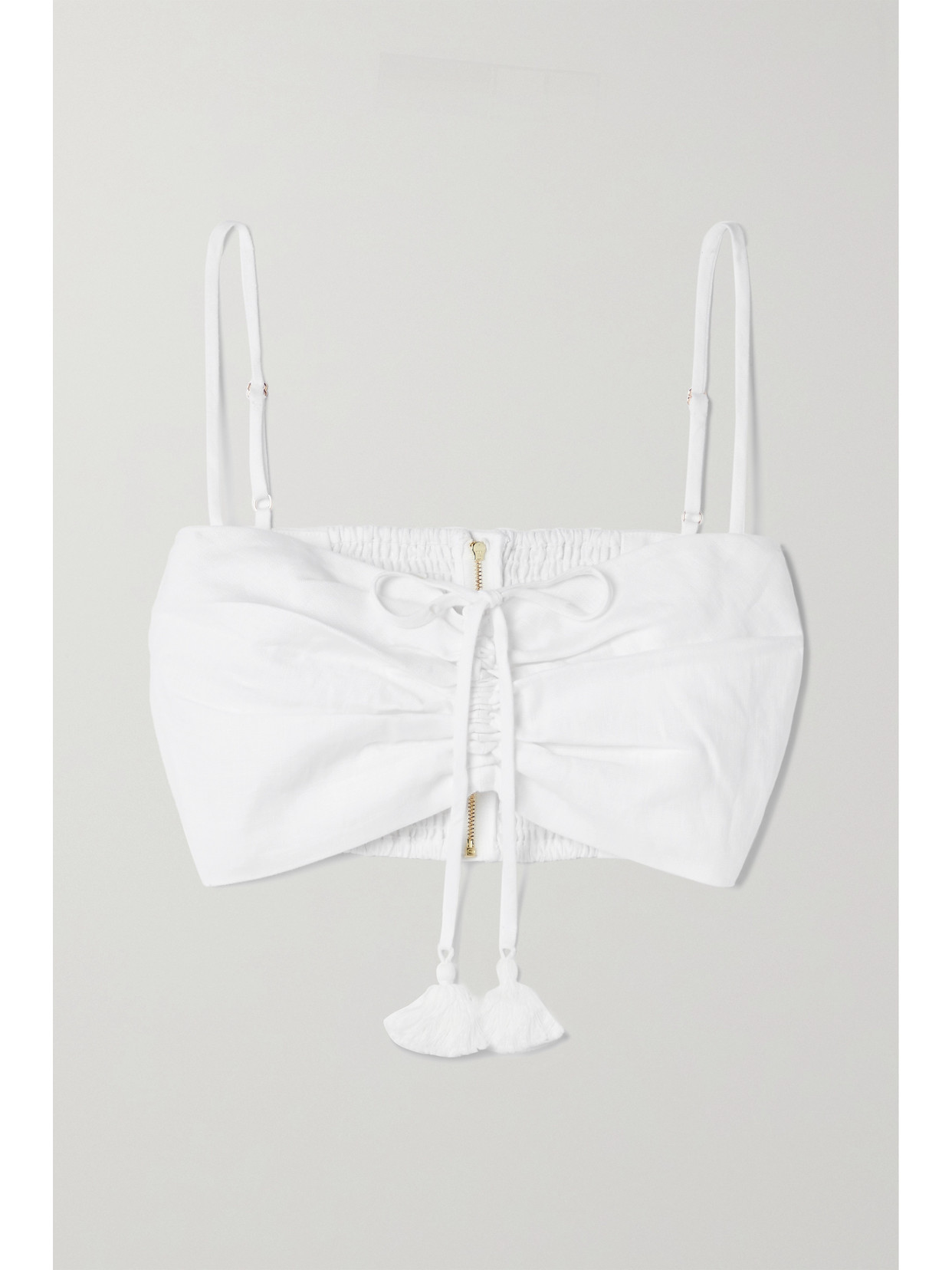 Cara Cara Maidstone Cropped Shirred Linen Top