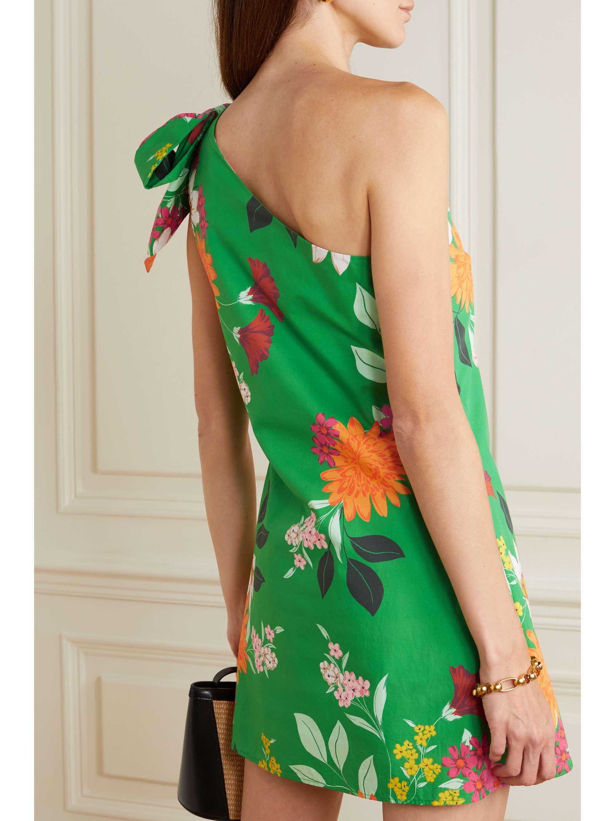 CARA CARA Edie one-shoulder floral-print cotton-poplin mini dress