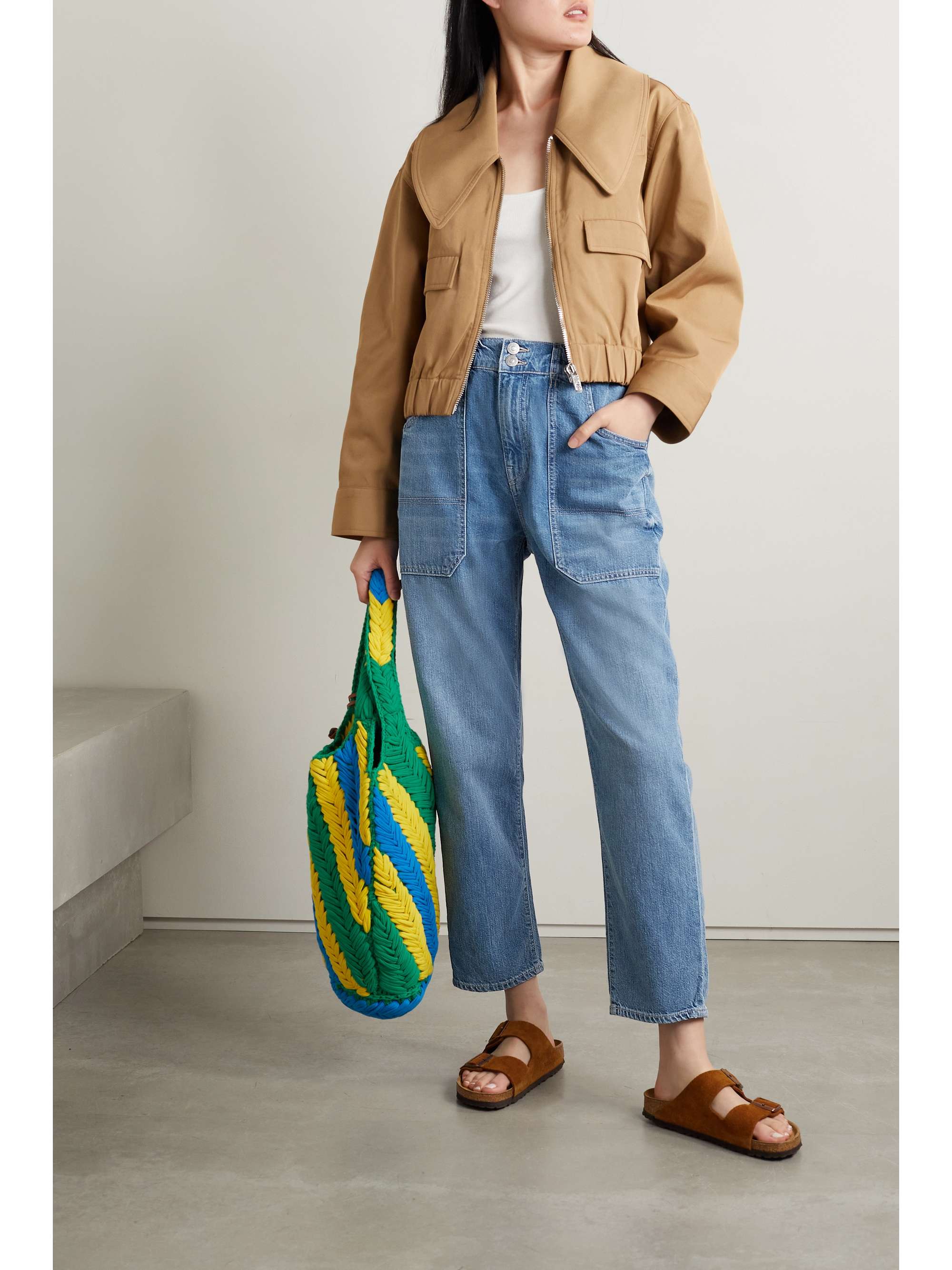 Light denim Arya cropped high-rise 