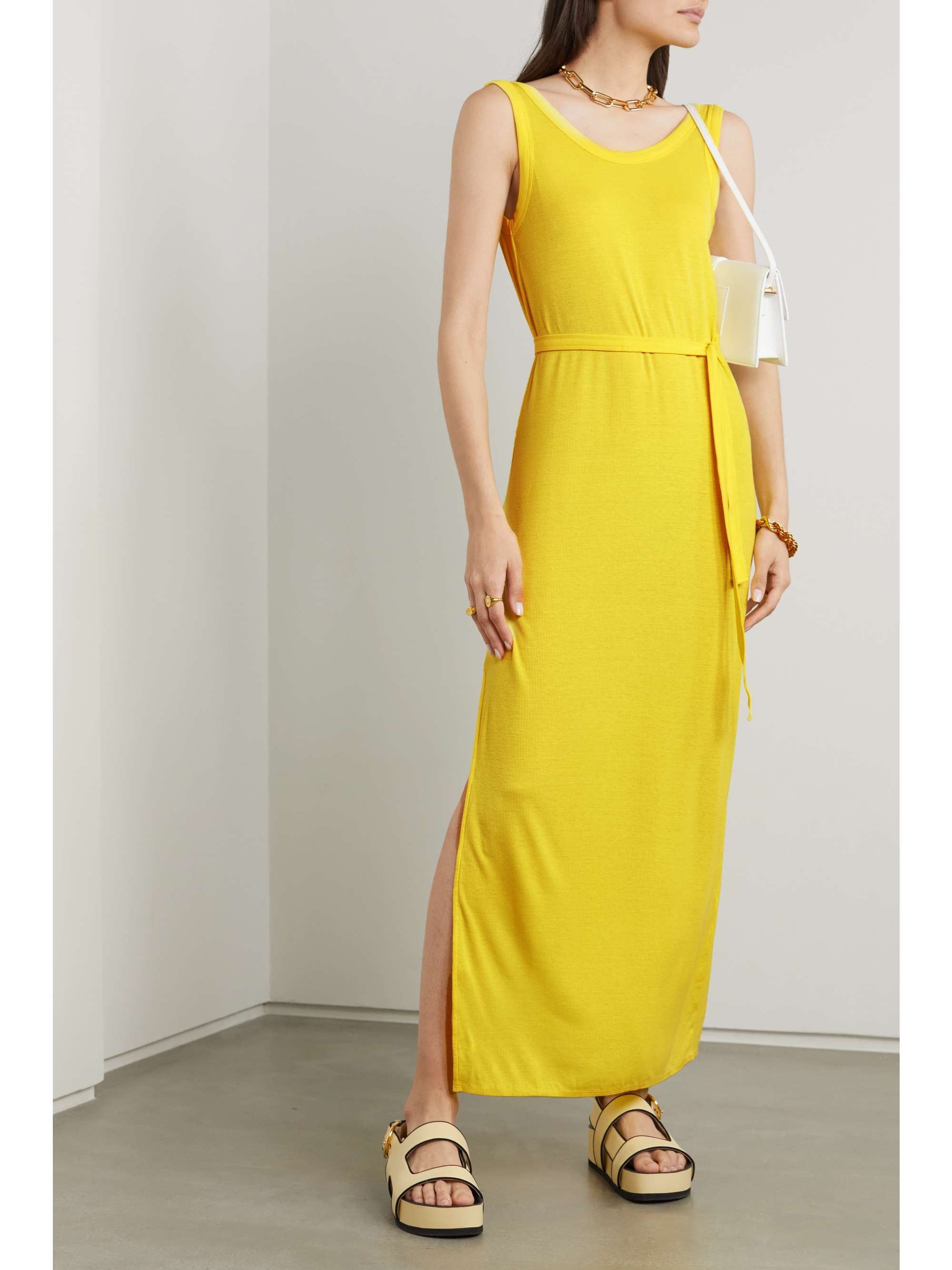 net-a-porter.com | Twren belted ribbed stretch-TENCEL jersey maxi dress