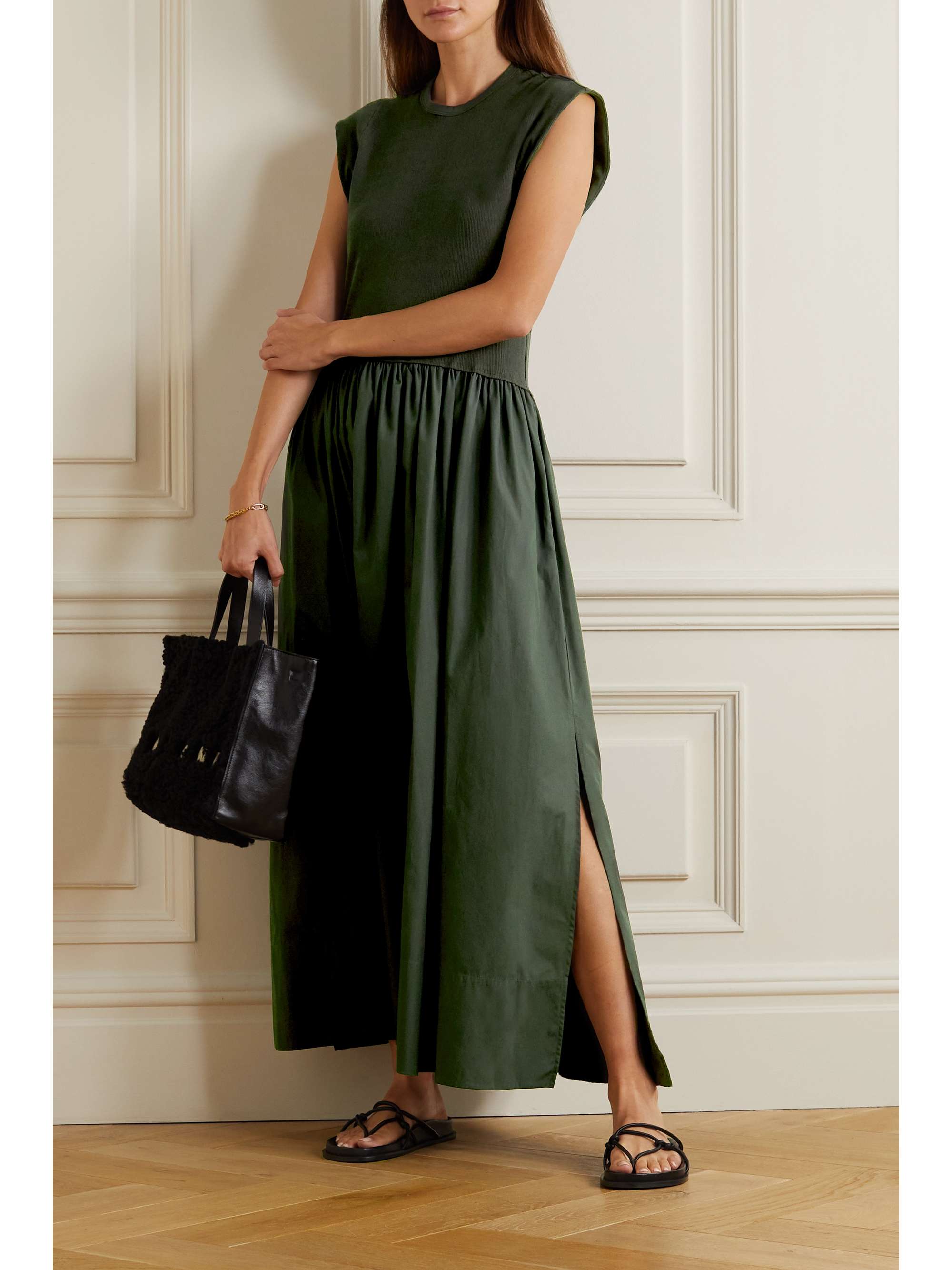 cotton-poplin maxi dress | BASSIKE 