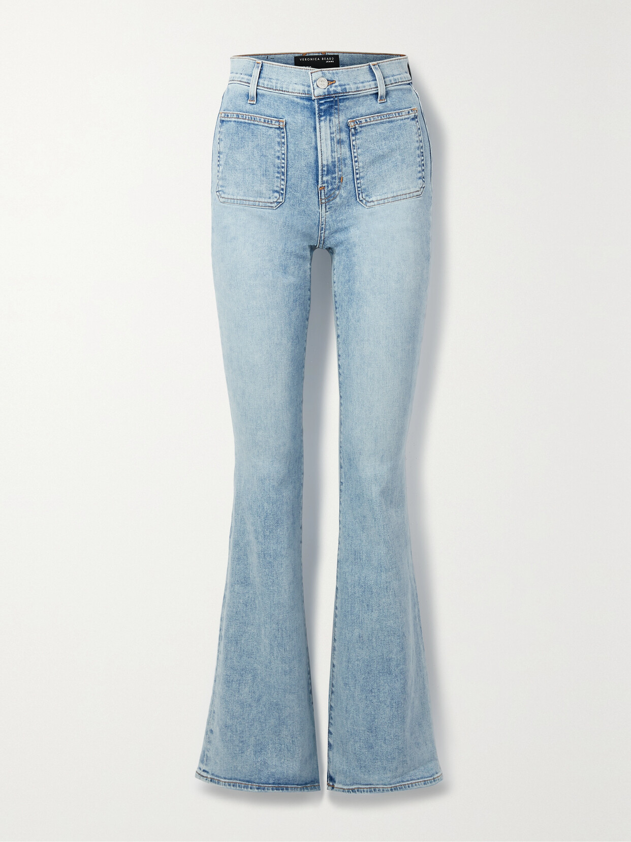 Veronica Beard Florence Flare-leg Jean Patch Pockets In Blue