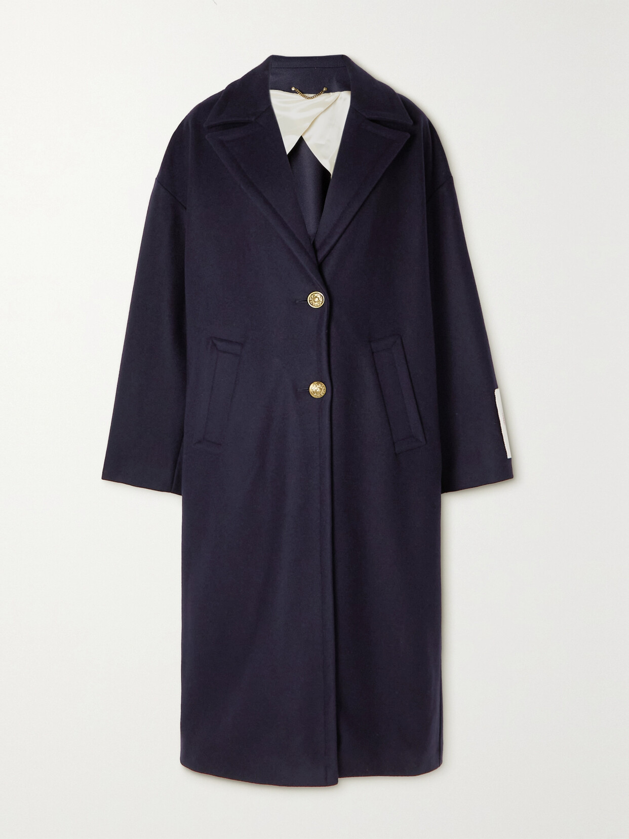 Golden Goose - Golden Cocoon Appliquéd Wool-blend Coat - Blue