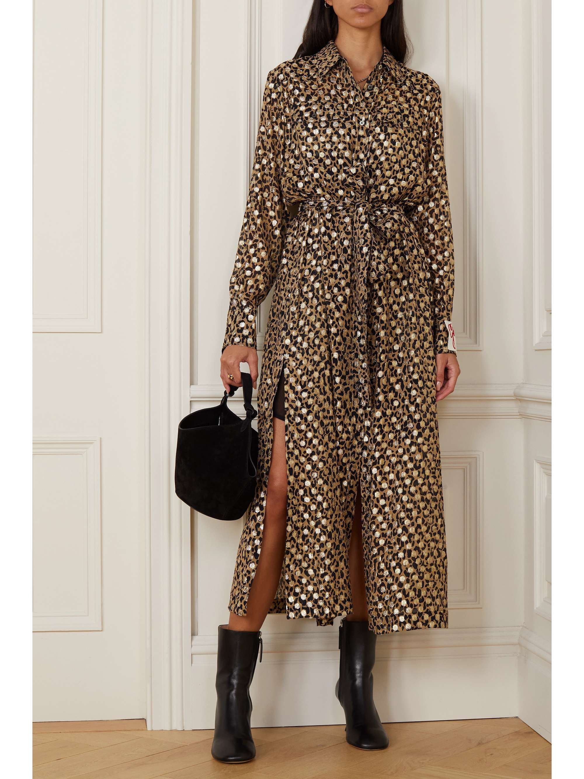 Chiffon midi shirt dress top