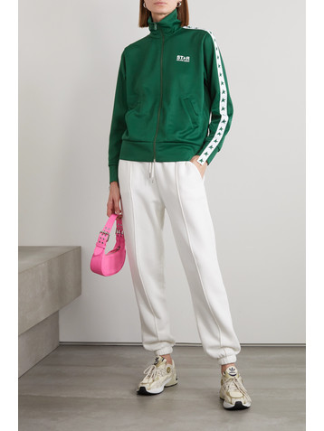 Golden Goose Webbing-trimmed piqué track jacket