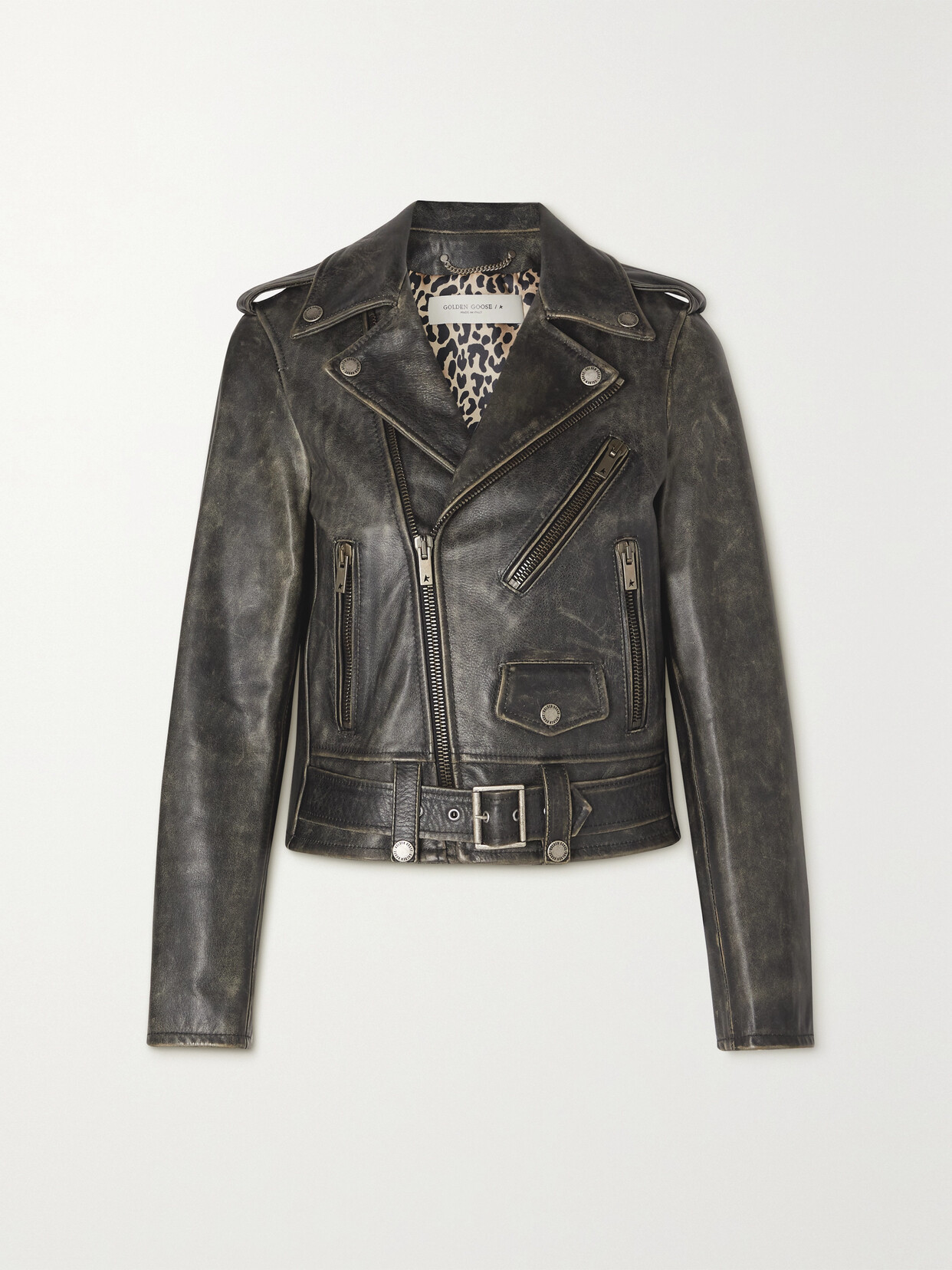 Golden Goose Destiny Slim Biker Jacket In Black