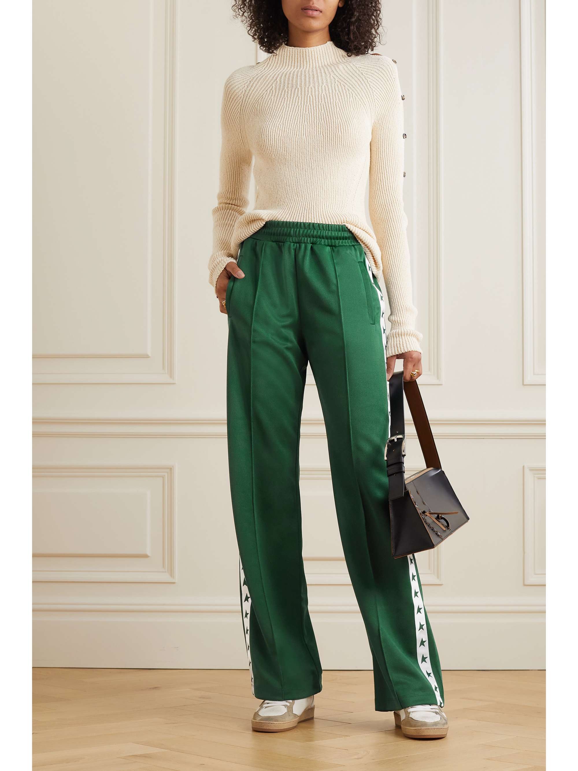 GOLDEN GOOSE Striped jersey wide-leg track pants