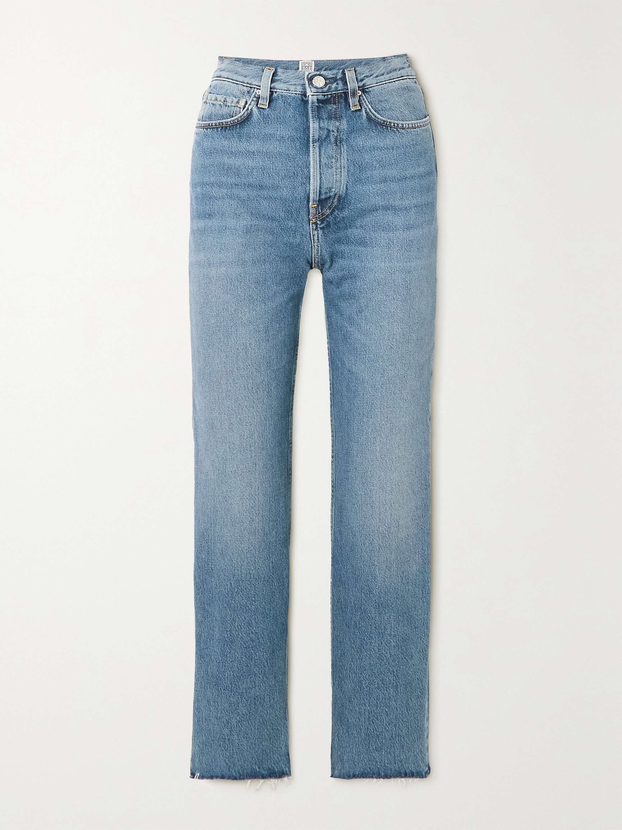 Mid denim High-rise straight-leg organic jeans | TOTÊME | NET-A-PORTER