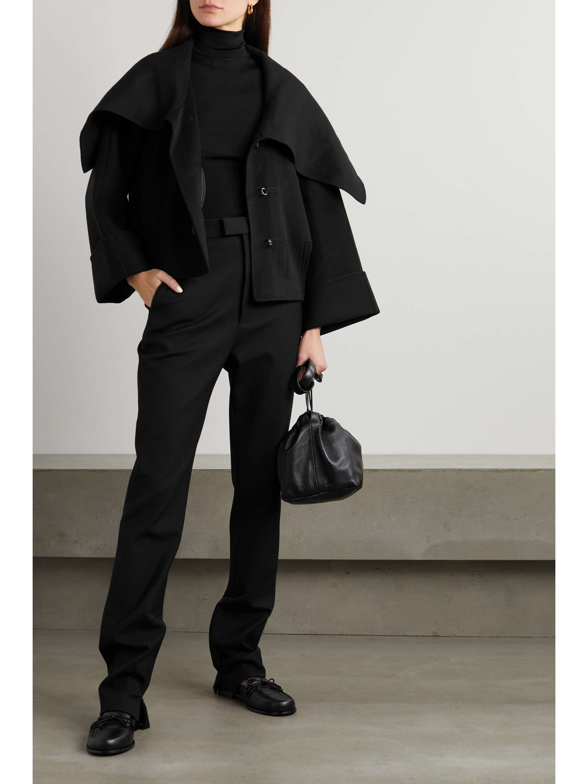 Totême - Cropped Wool Jacket - Black - DK32 - Net A Porter