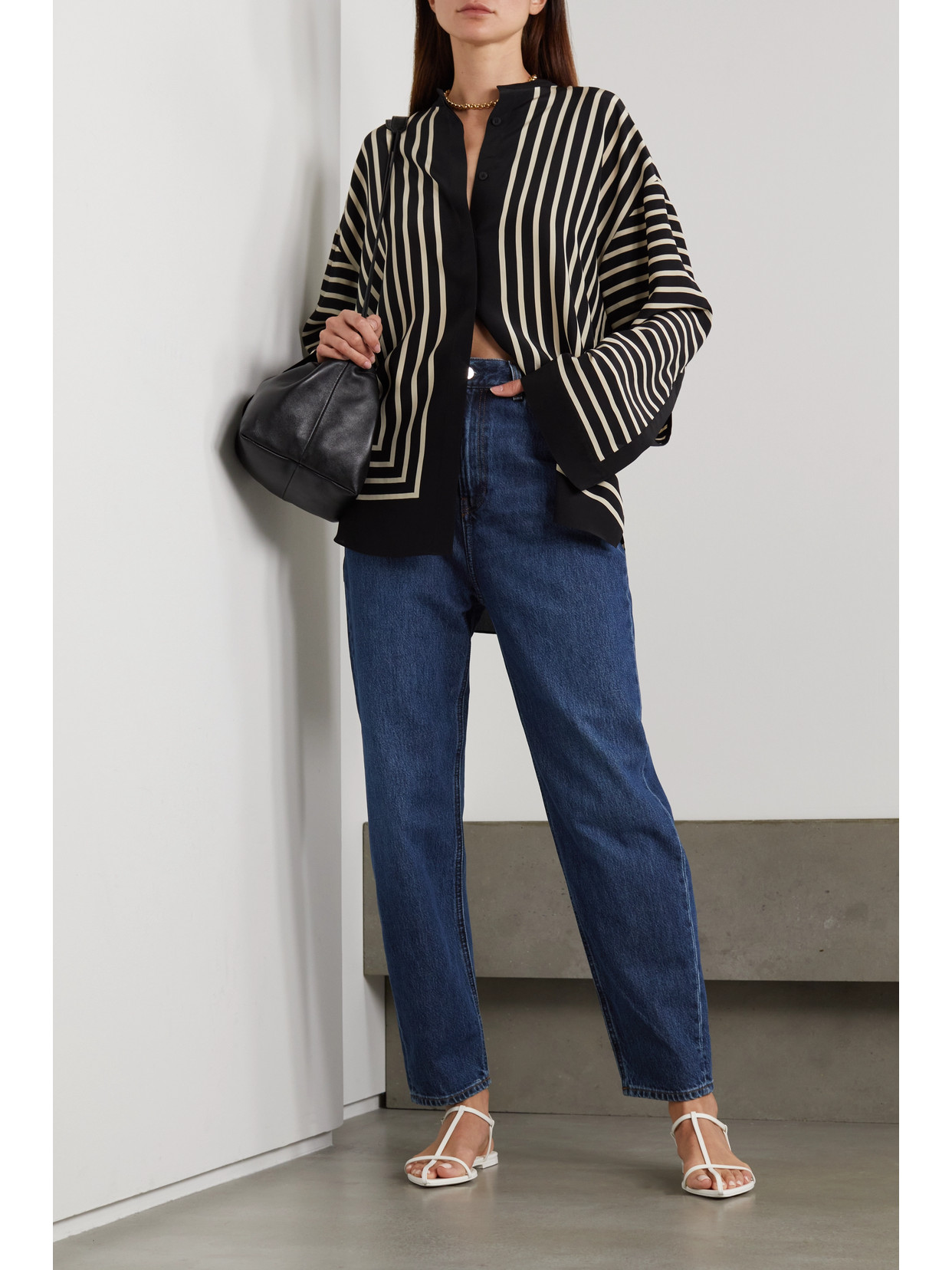 Totême High-rise Tapered Organic Jeans In Blue