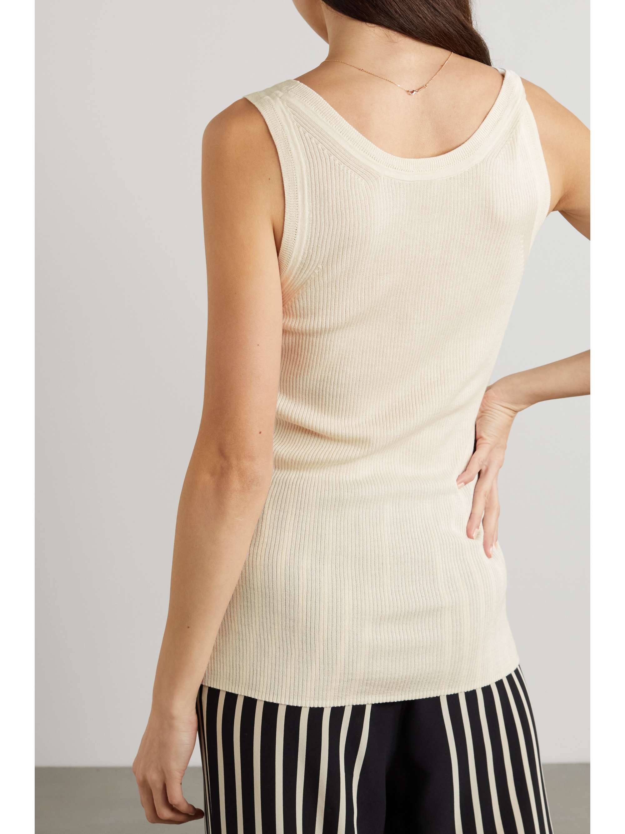 TOTEME Ribbed silk and cashmere-blend tank