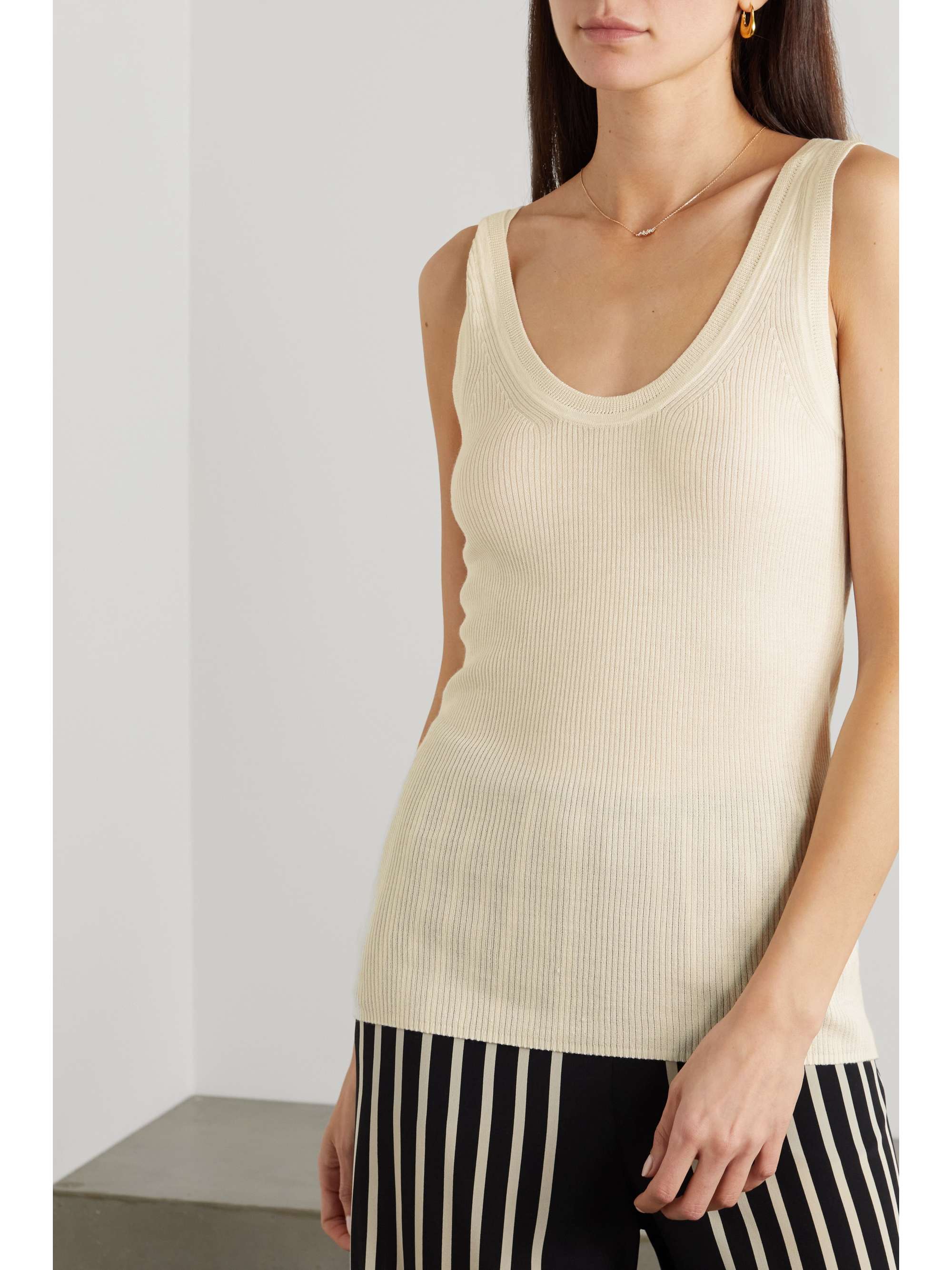 TOTEME Ribbed silk and cashmere-blend tank