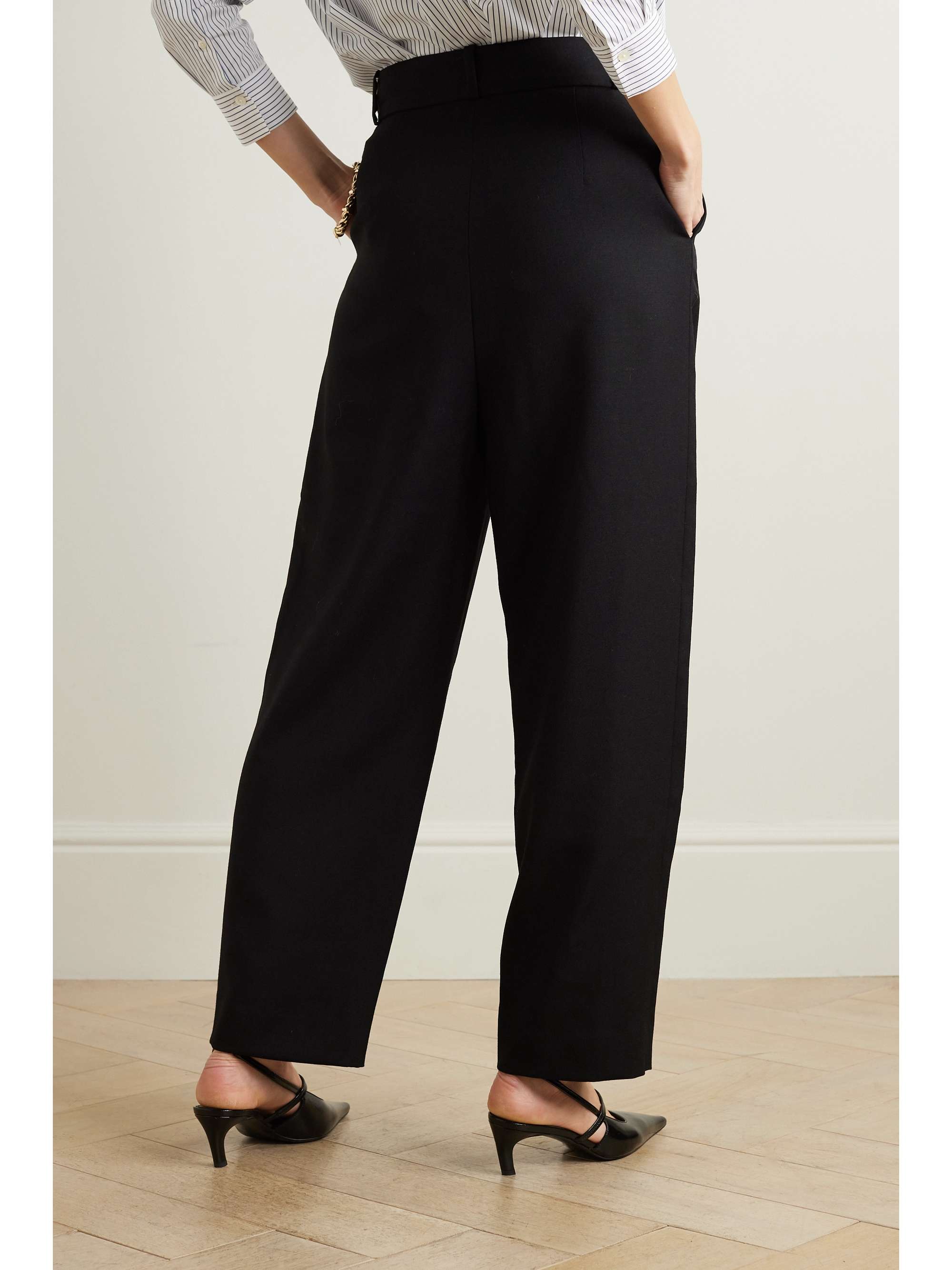 TOTEME Wool-crepe straight-leg pants