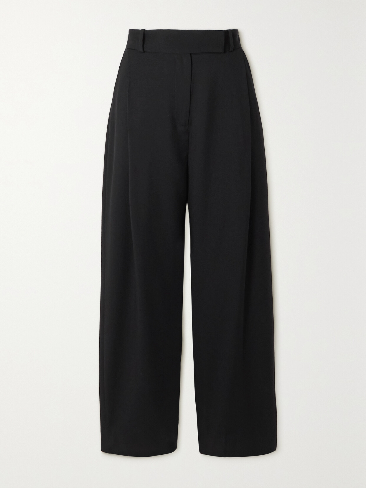 TOTEME Wool-crepe Straight-leg Pants - Black