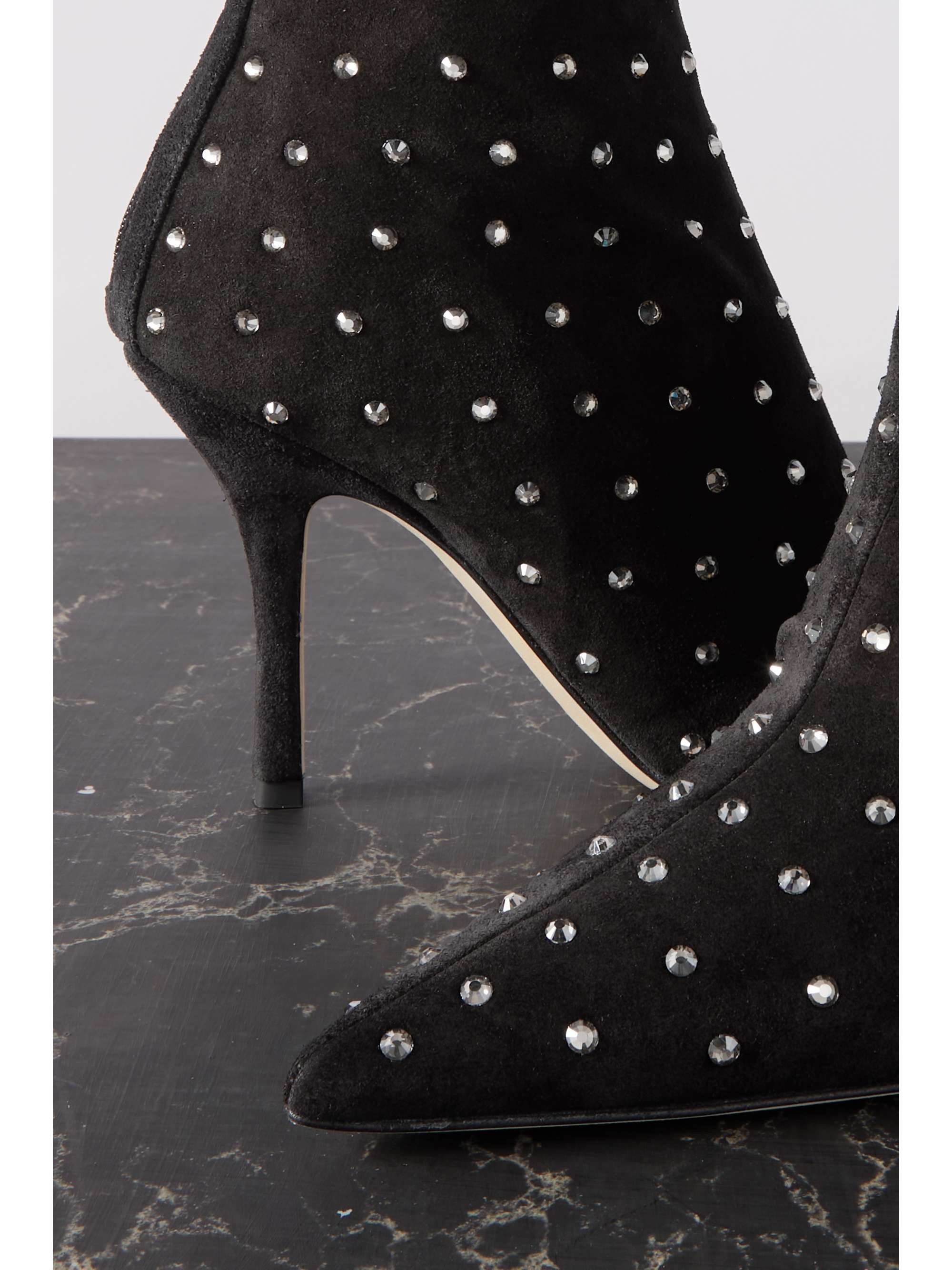 PARIS TEXAS Holly Mama crystal-embellished suede ankle boots
