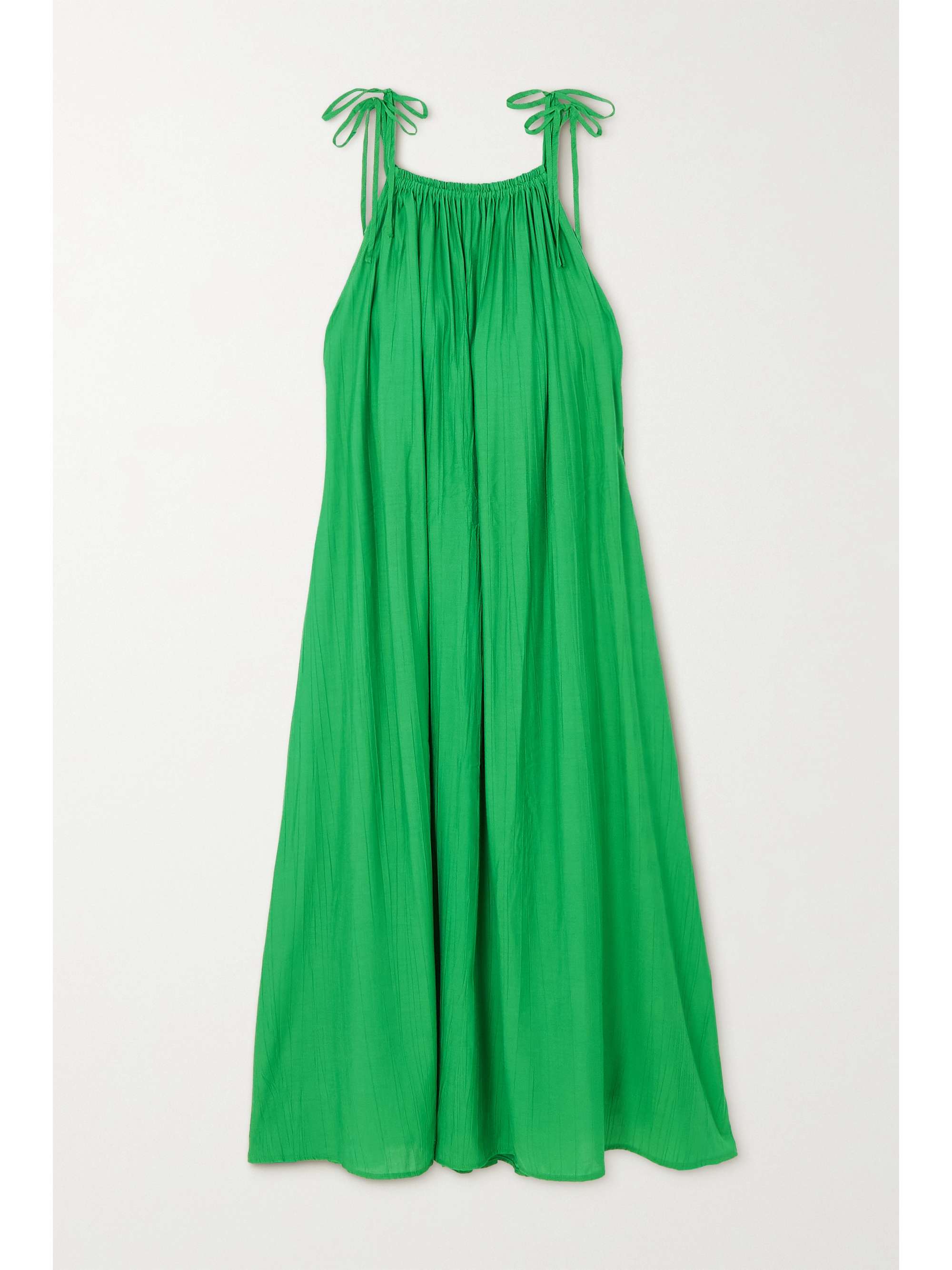 Green Lena gathered ECOVERO-blend crepon midi dress | HOLZWEILER | NET ...