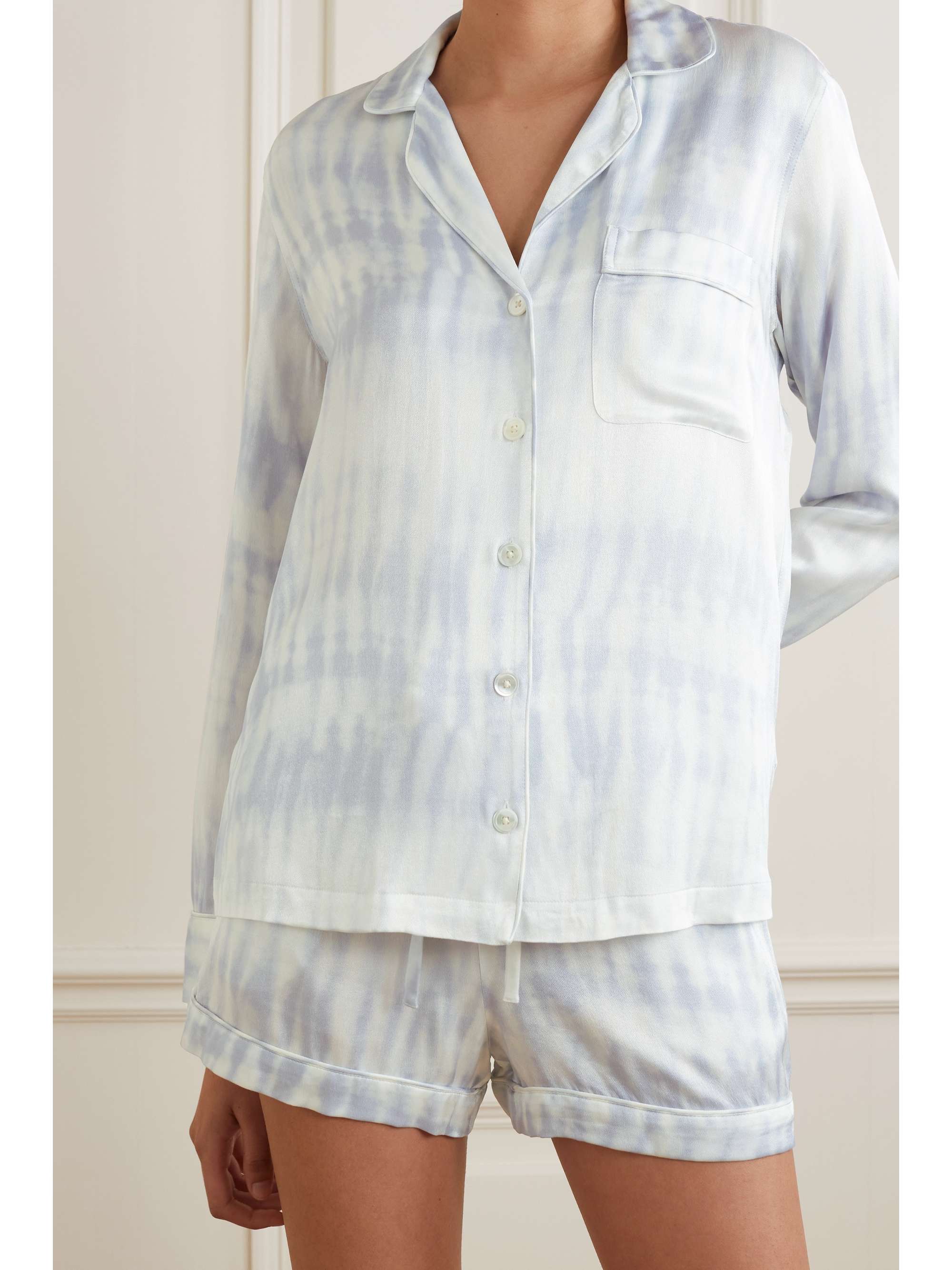 RAILS Clarise striped printed satin-crepe pajama set