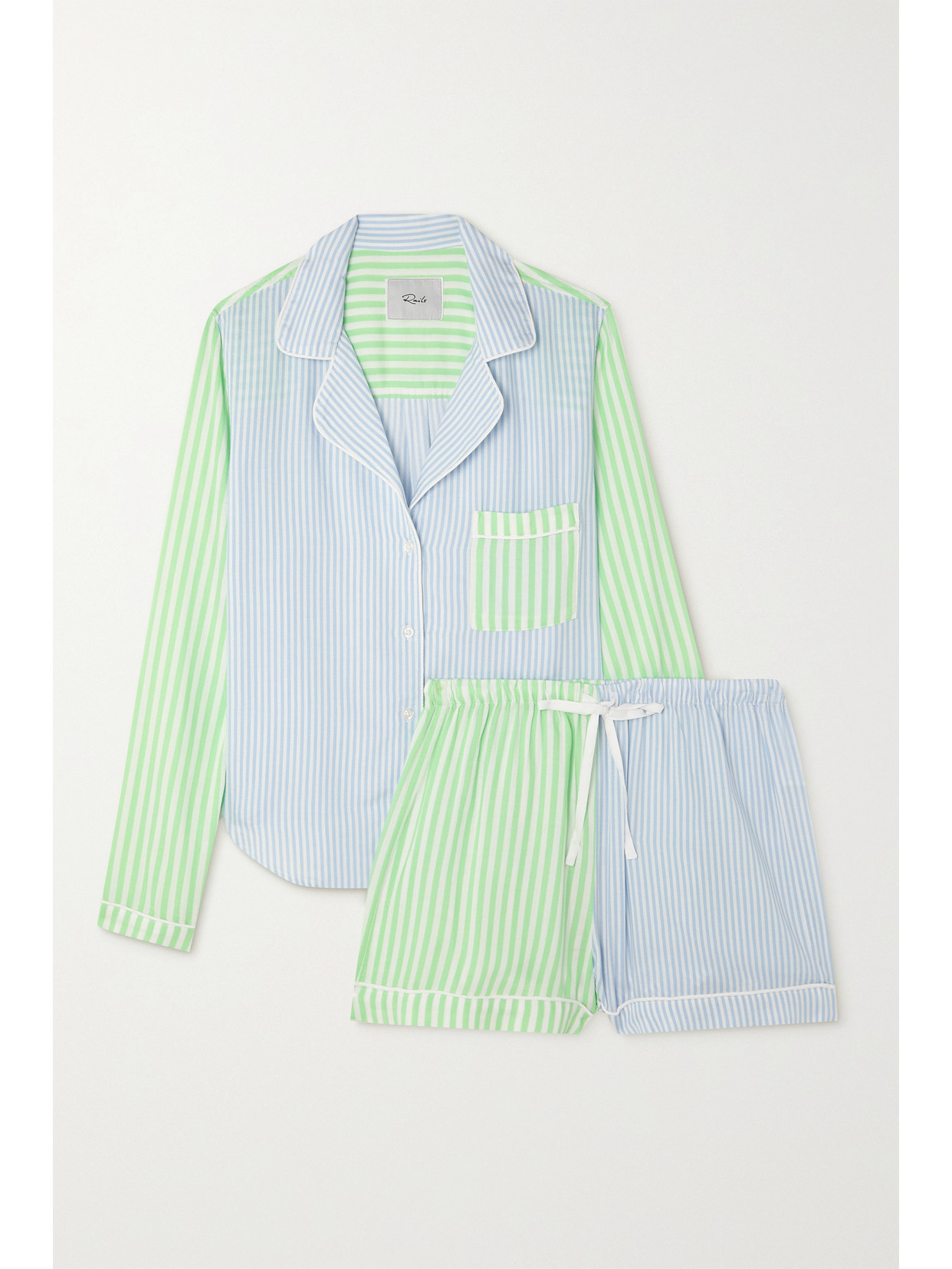 Rails Kellen Striped Long Sleeve Shorts Pajama Set In Blue